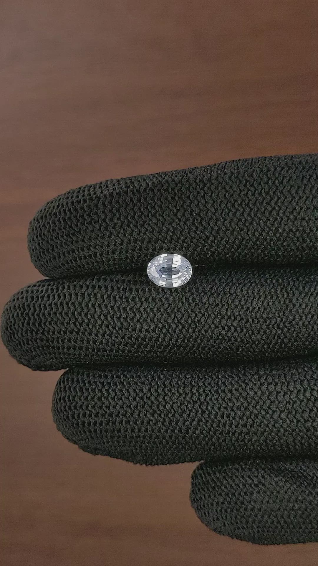 1.21 Ct. White Sapphire from Ceylon (Sri Lanka) Size Video
