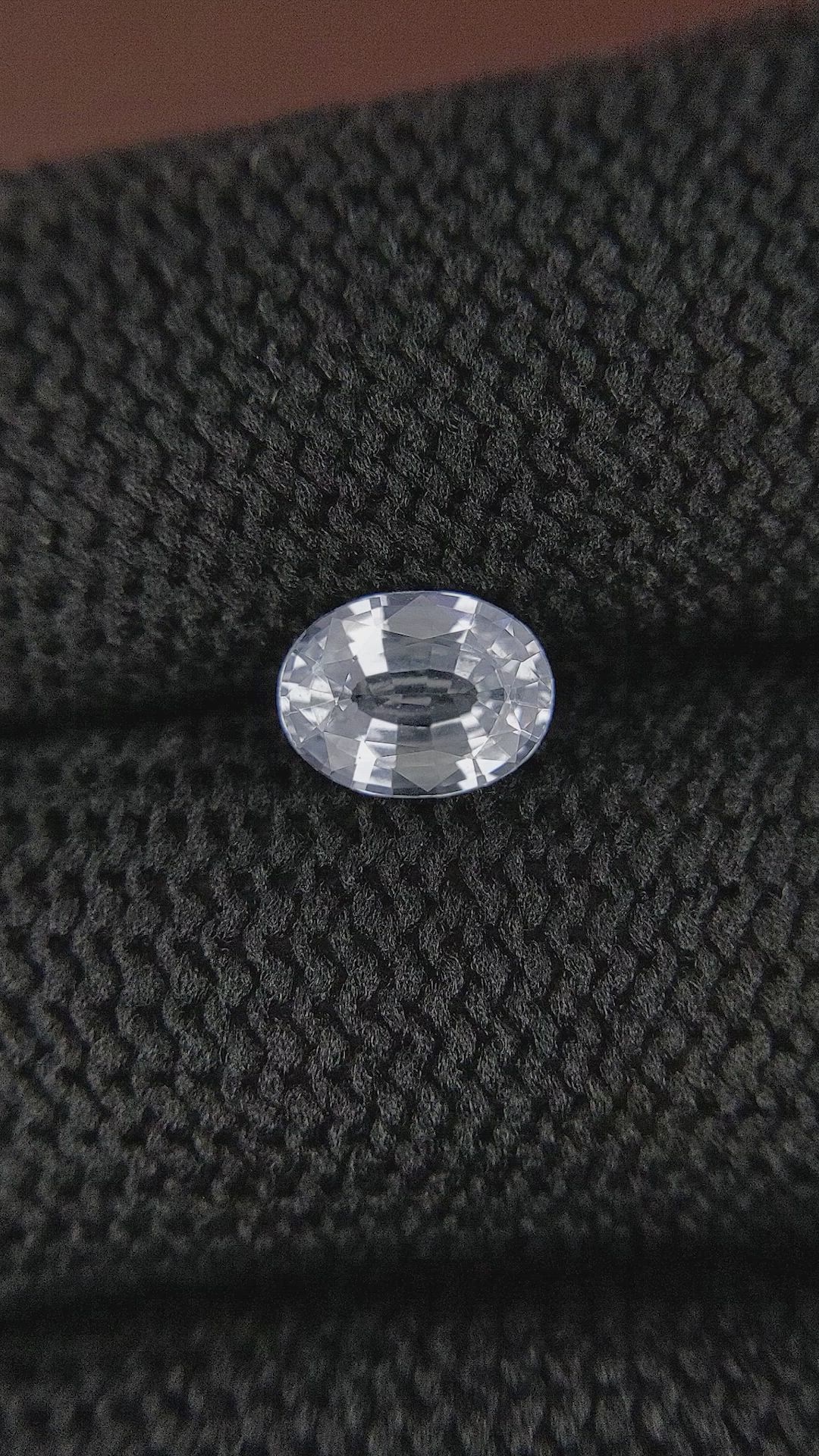 1.21 Ct. White Sapphire from Ceylon (Sri Lanka) Size Video