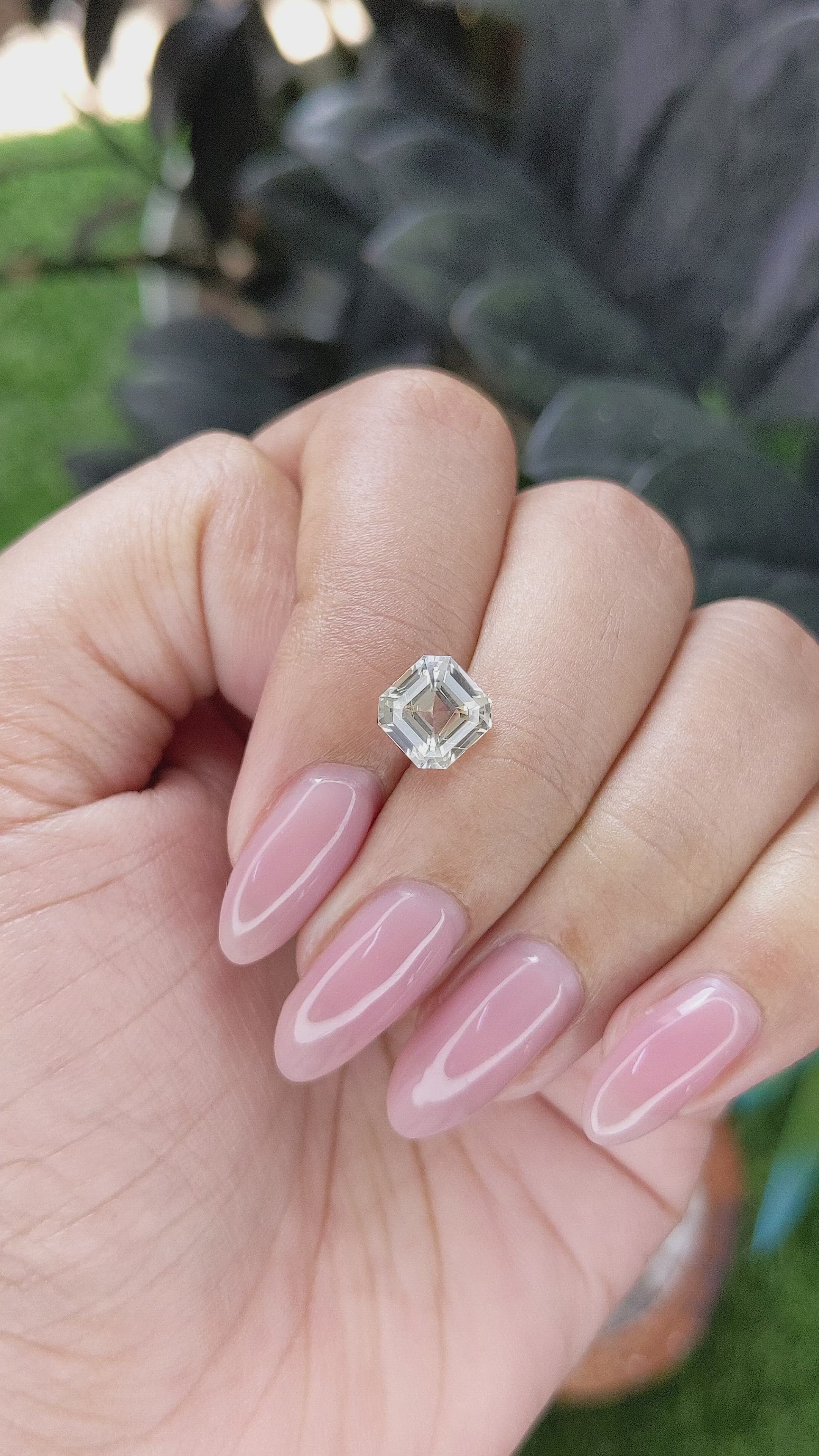 2.54 Ct. White Sapphire from Ceylon (Sri Lanka) Size Video