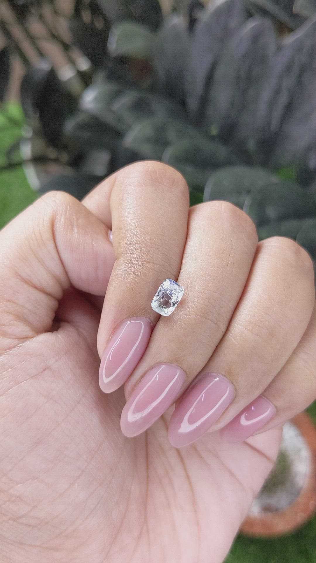 1.19 Ct. White Sapphire from Ceylon (Sri Lanka) Size Video