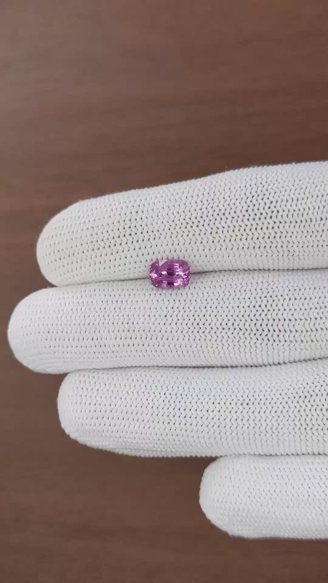 1.54 Ct. Purplish Pink Sapphire from Ceylon (Sri Lanka) Size Video