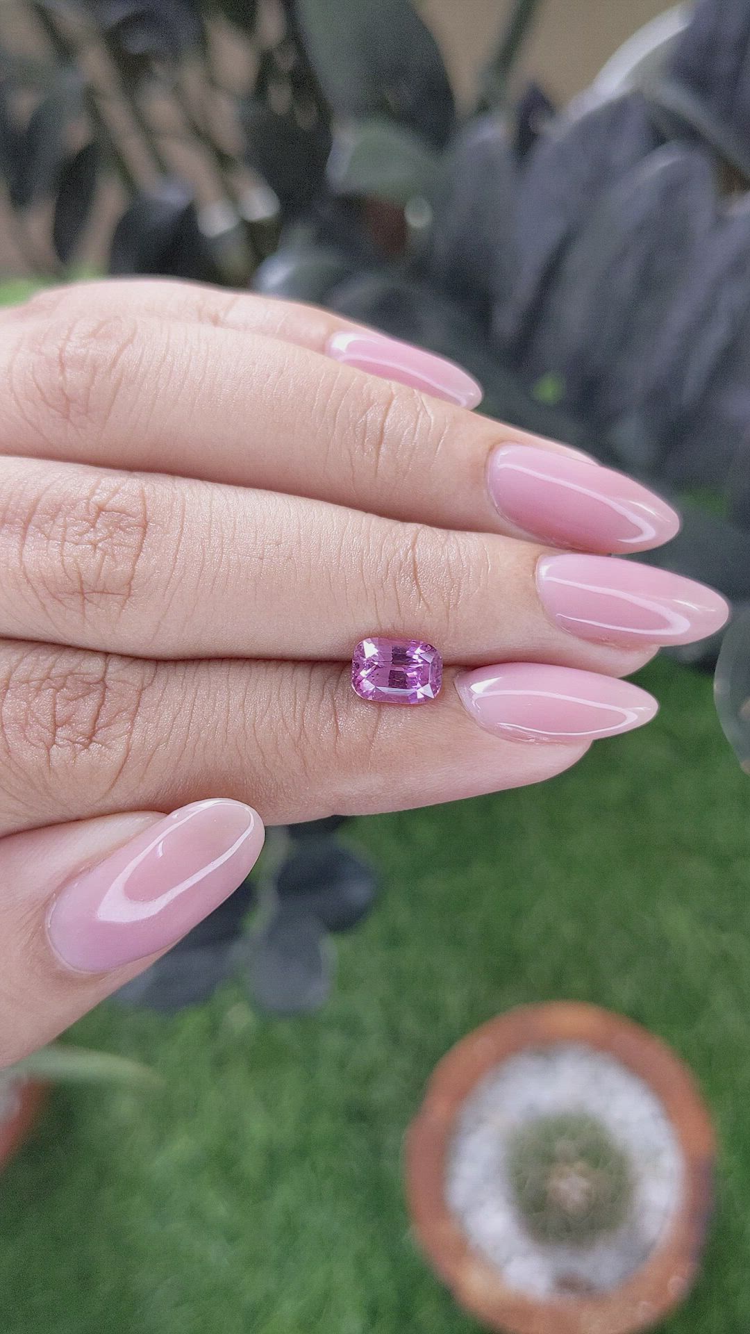 1.54 Ct. Purplish Pink Sapphire from Ceylon (Sri Lanka) Size Video