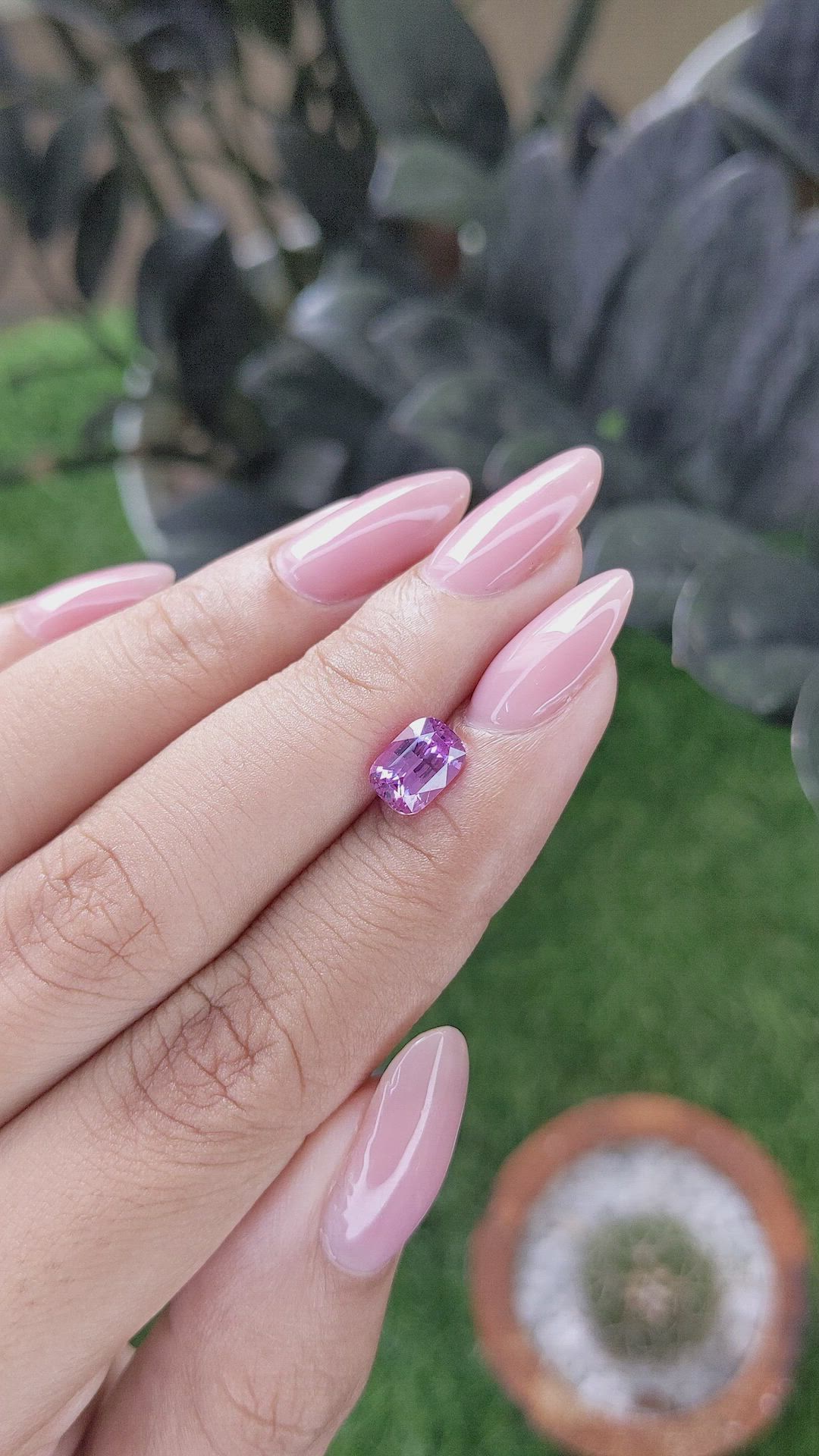 1.54 Ct. Purplish Pink Sapphire from Ceylon (Sri Lanka) Size Video