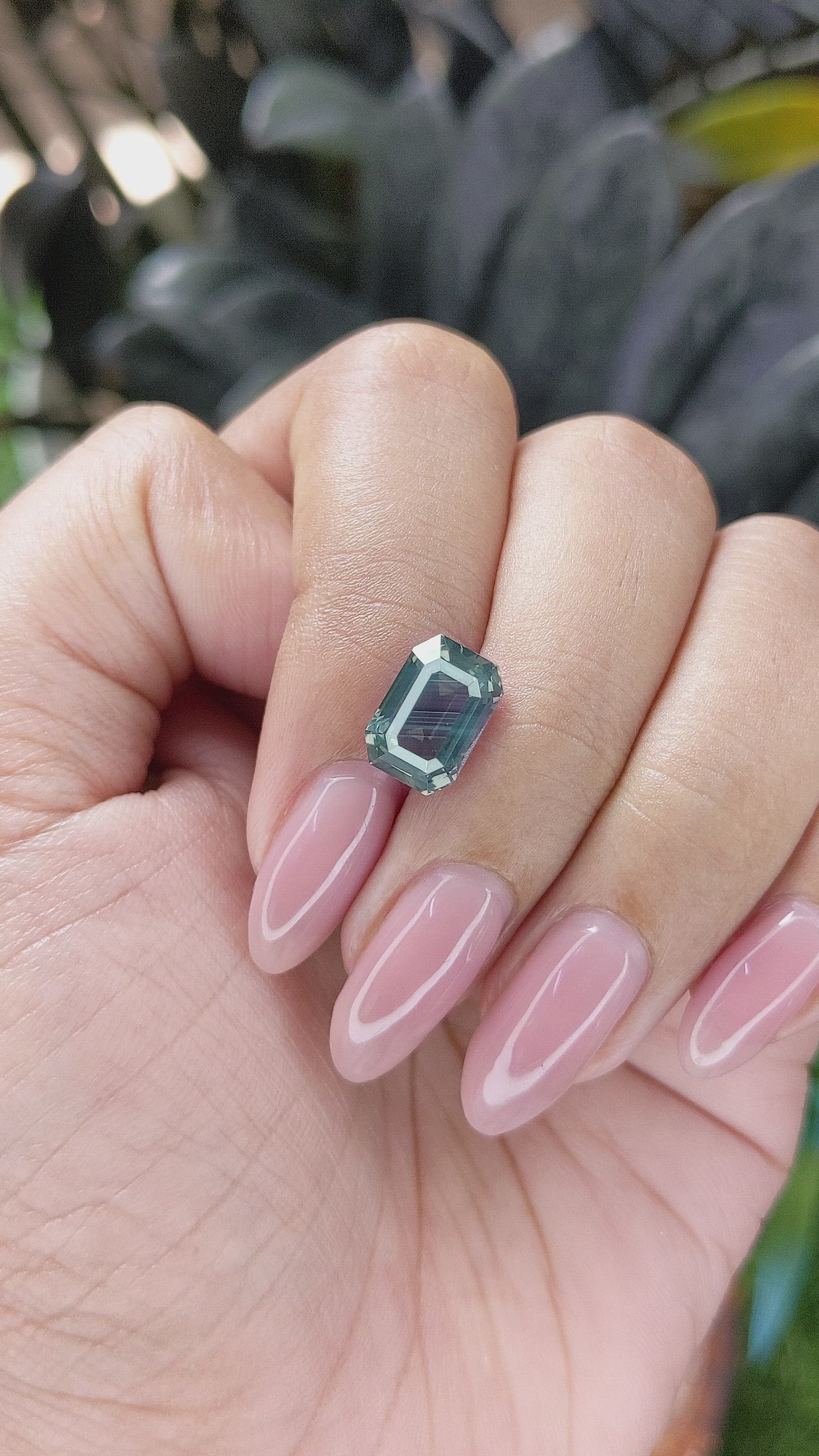 4.53 Ct. Bluish Green Sapphire from Madagascar Size Video