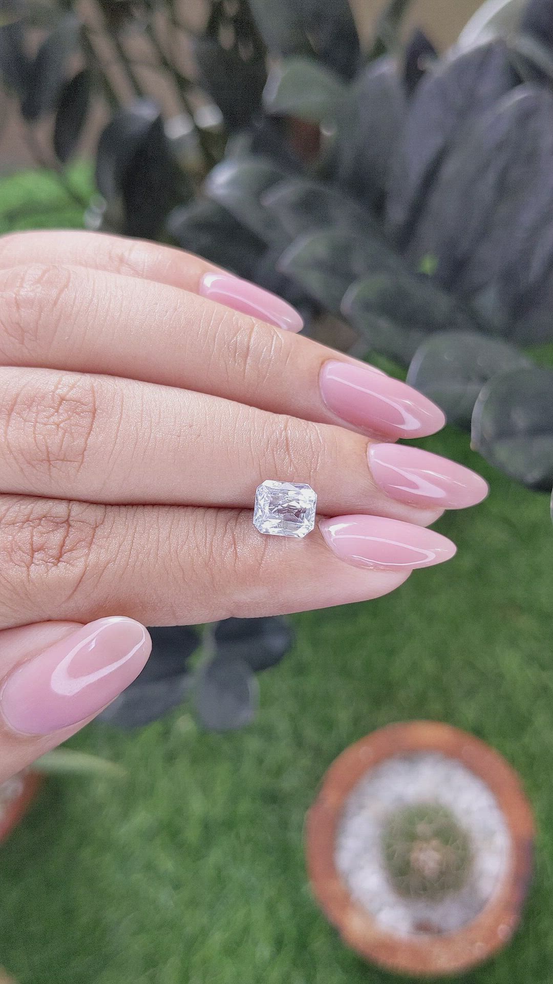 2.11 Ct. White Sapphire from Ceylon (Sri Lanka) Size Video