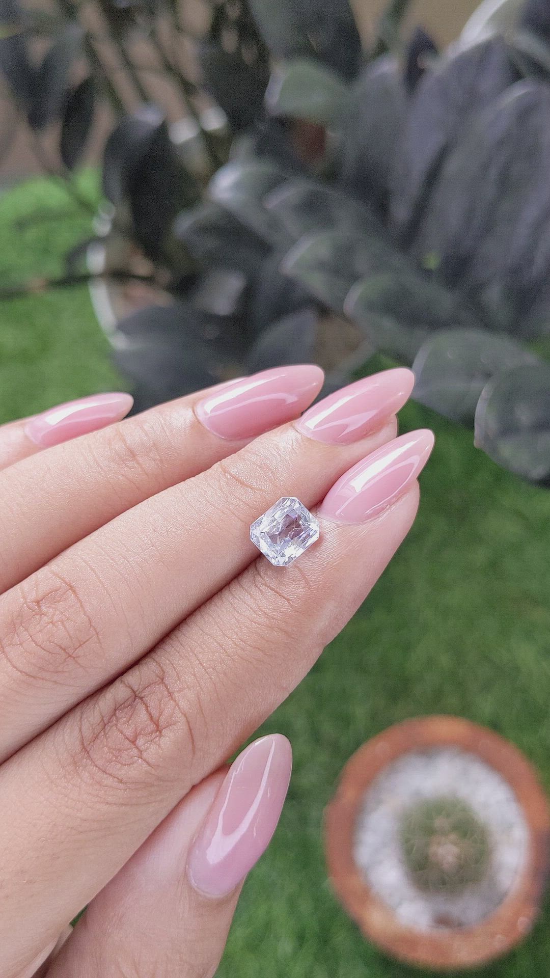 2.11 Ct. White Sapphire from Ceylon (Sri Lanka) Size Video