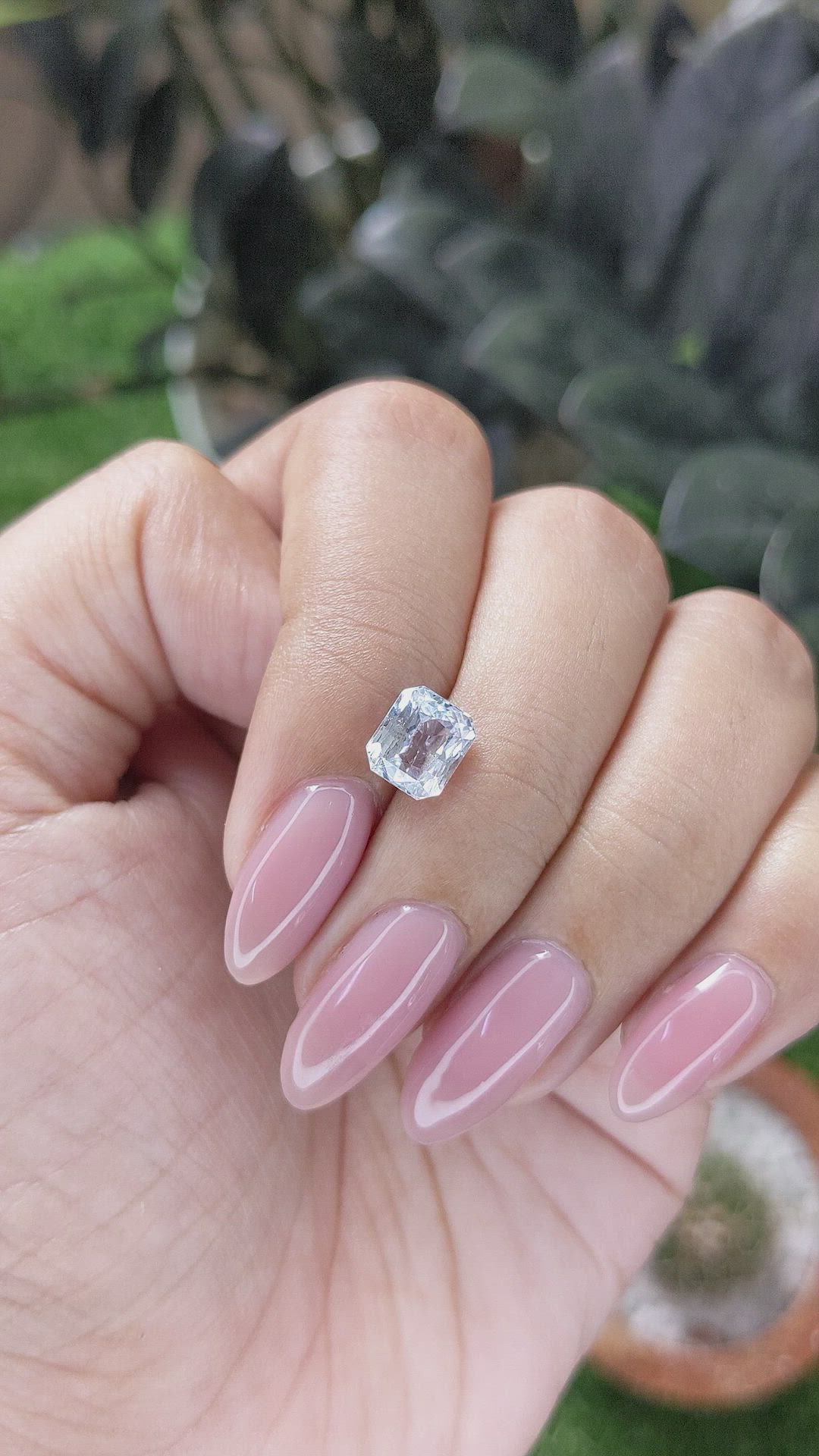 2.11 Ct. White Sapphire from Ceylon (Sri Lanka) Size Video