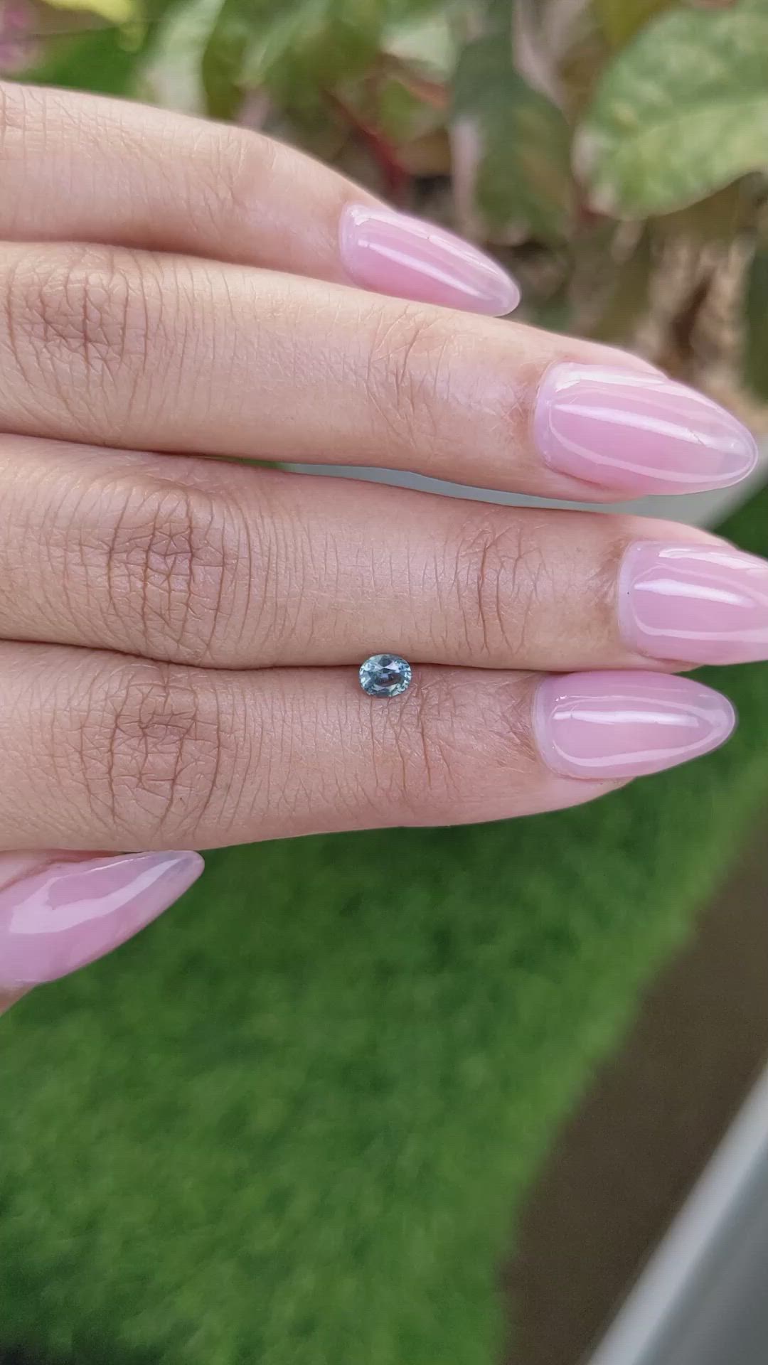 0.31 Ct. Bluish Green Sapphire from Ceylon (Sri Lanka) Size Video