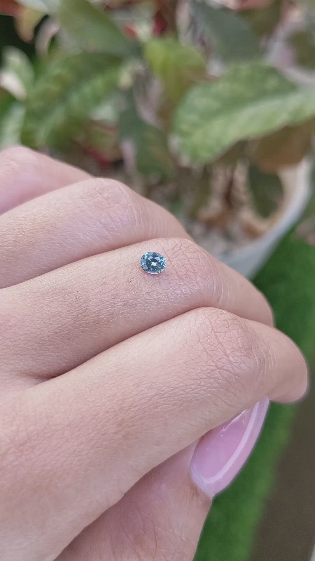 0.31 Ct. Bluish Green Sapphire from Ceylon (Sri Lanka) Size Video