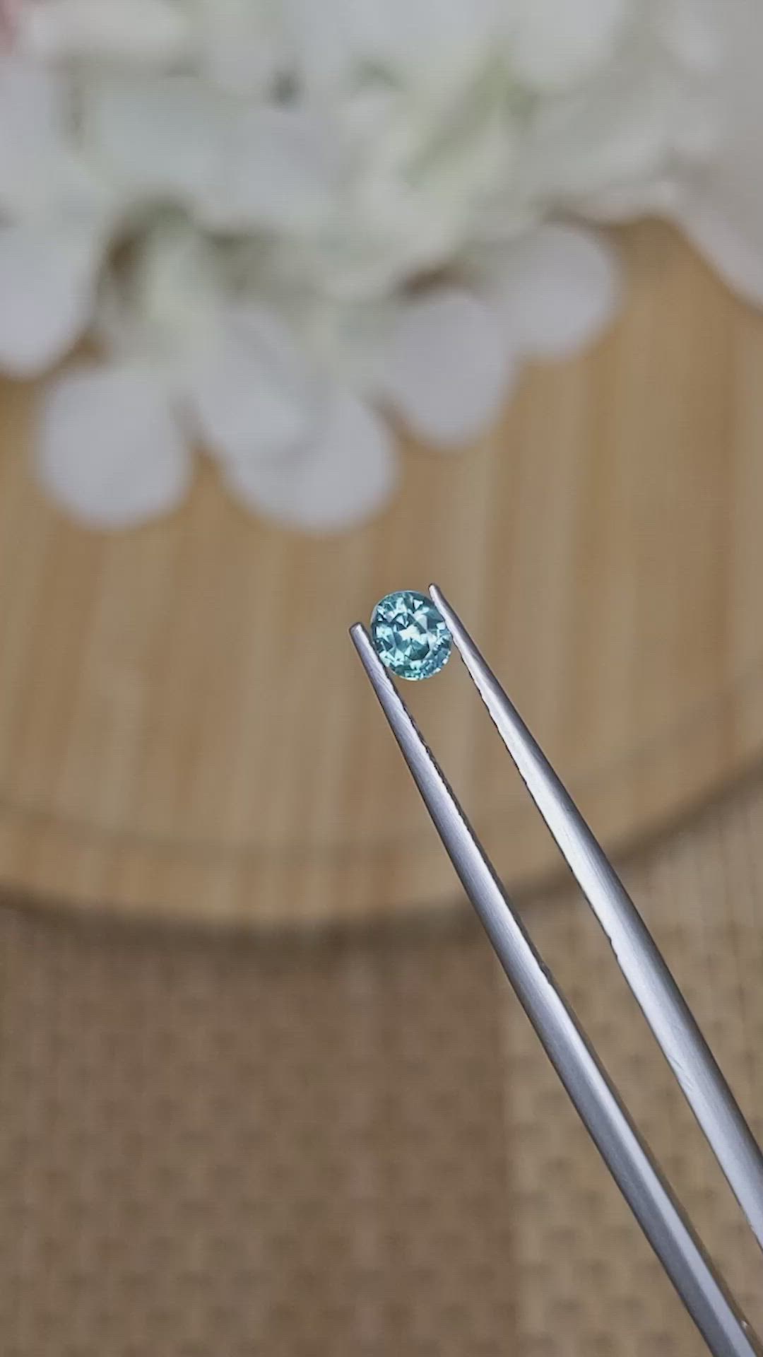 0.31 Ct. Bluish Green Sapphire from Ceylon (Sri Lanka) Size Video