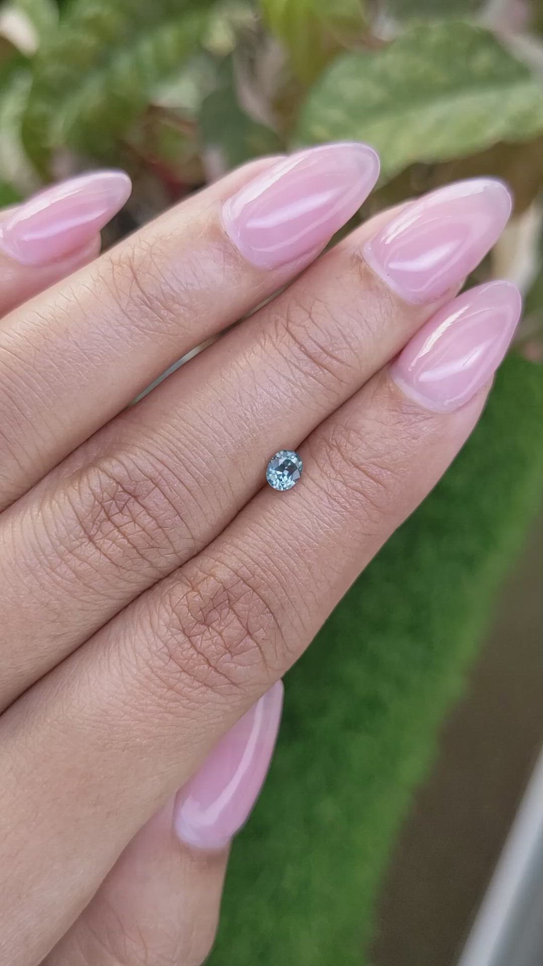 0.31 Ct. Bluish Green Sapphire from Ceylon (Sri Lanka) Size Video