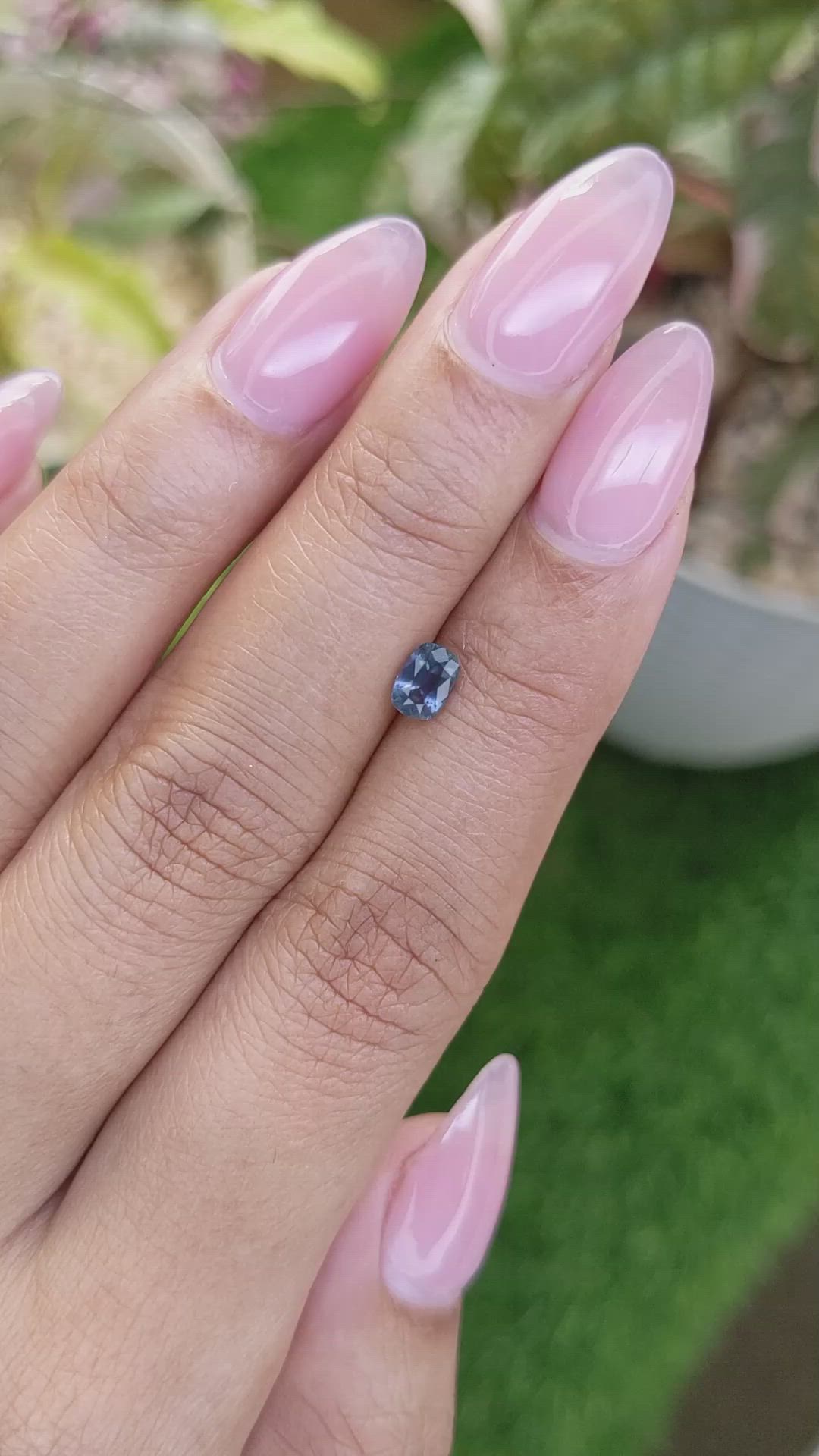 0.60 Ct. Greenish Blue Sapphire from Ceylon (Sri Lanka) Size Video