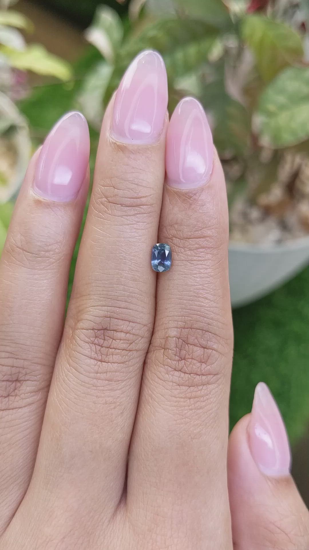 0.60 Ct. Greenish Blue Sapphire from Ceylon (Sri Lanka) Size Video
