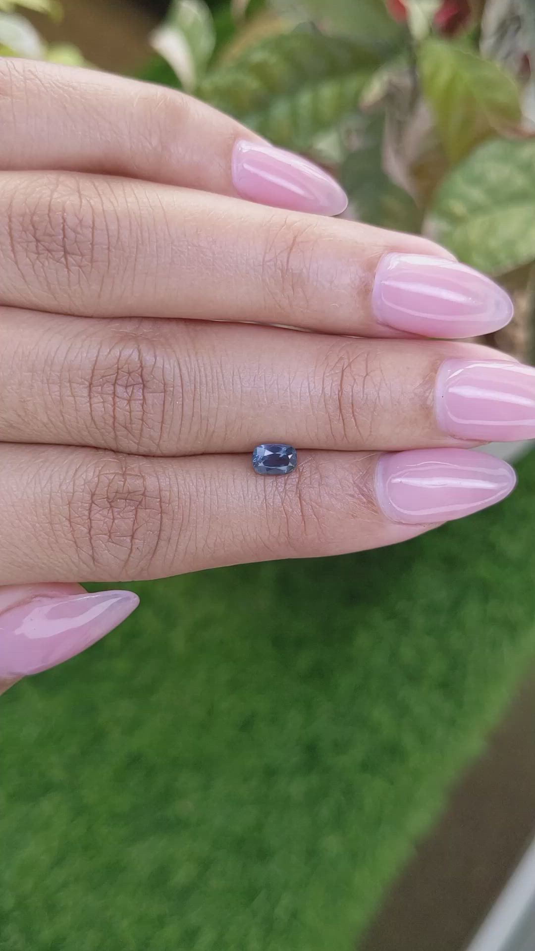 0.60 Ct. Greenish Blue Sapphire from Ceylon (Sri Lanka) Size Video