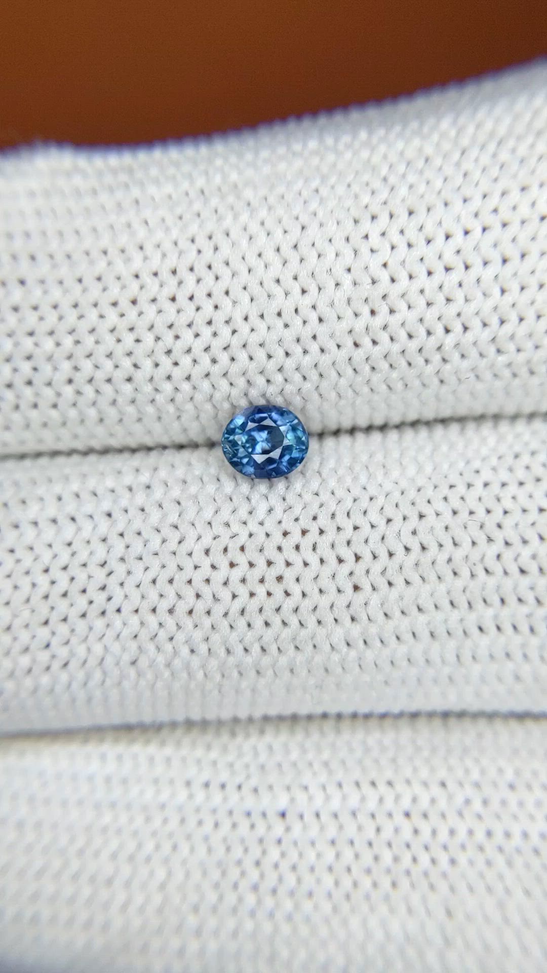 0.43 Ct. Blue Sapphire from Ceylon (Sri Lanka) Size Video