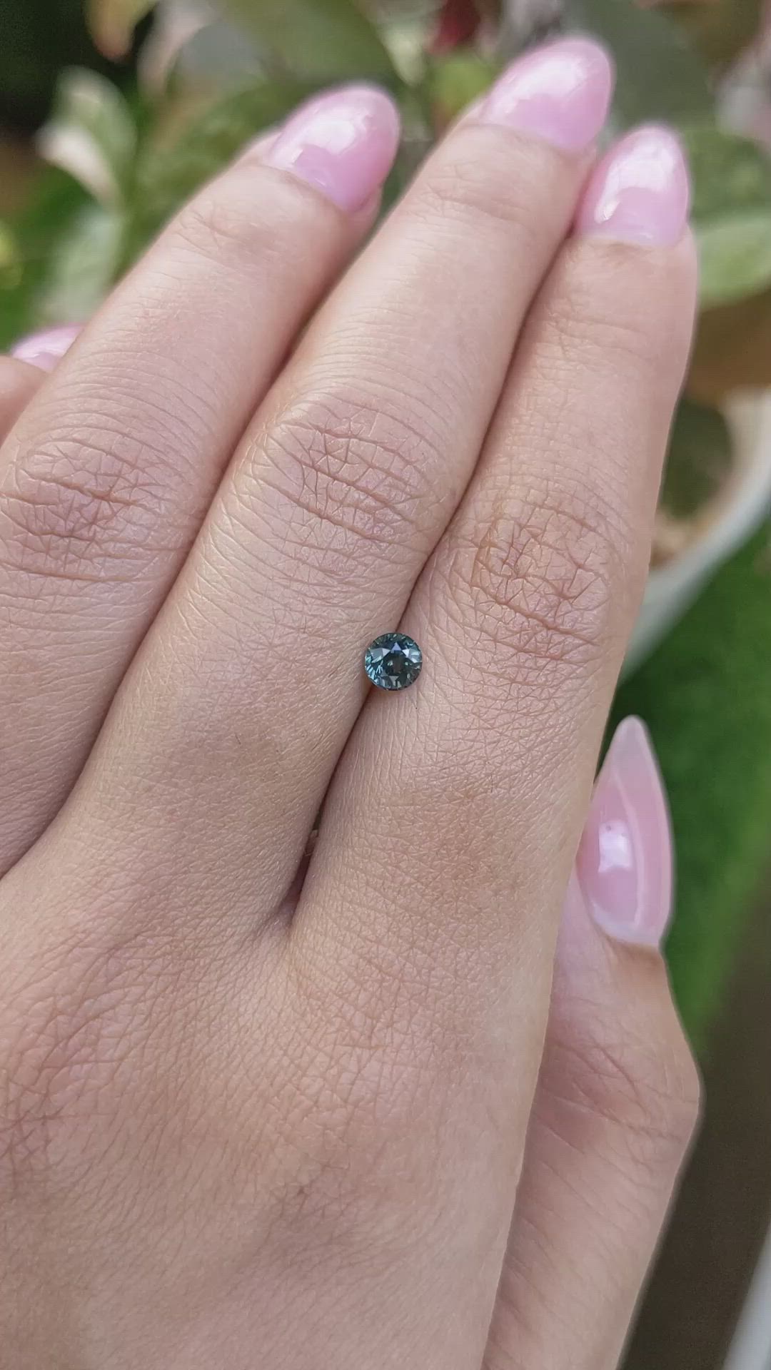 0.39 Ct. Bluish Green Sapphire from Ceylon (Sri Lanka) Size Video