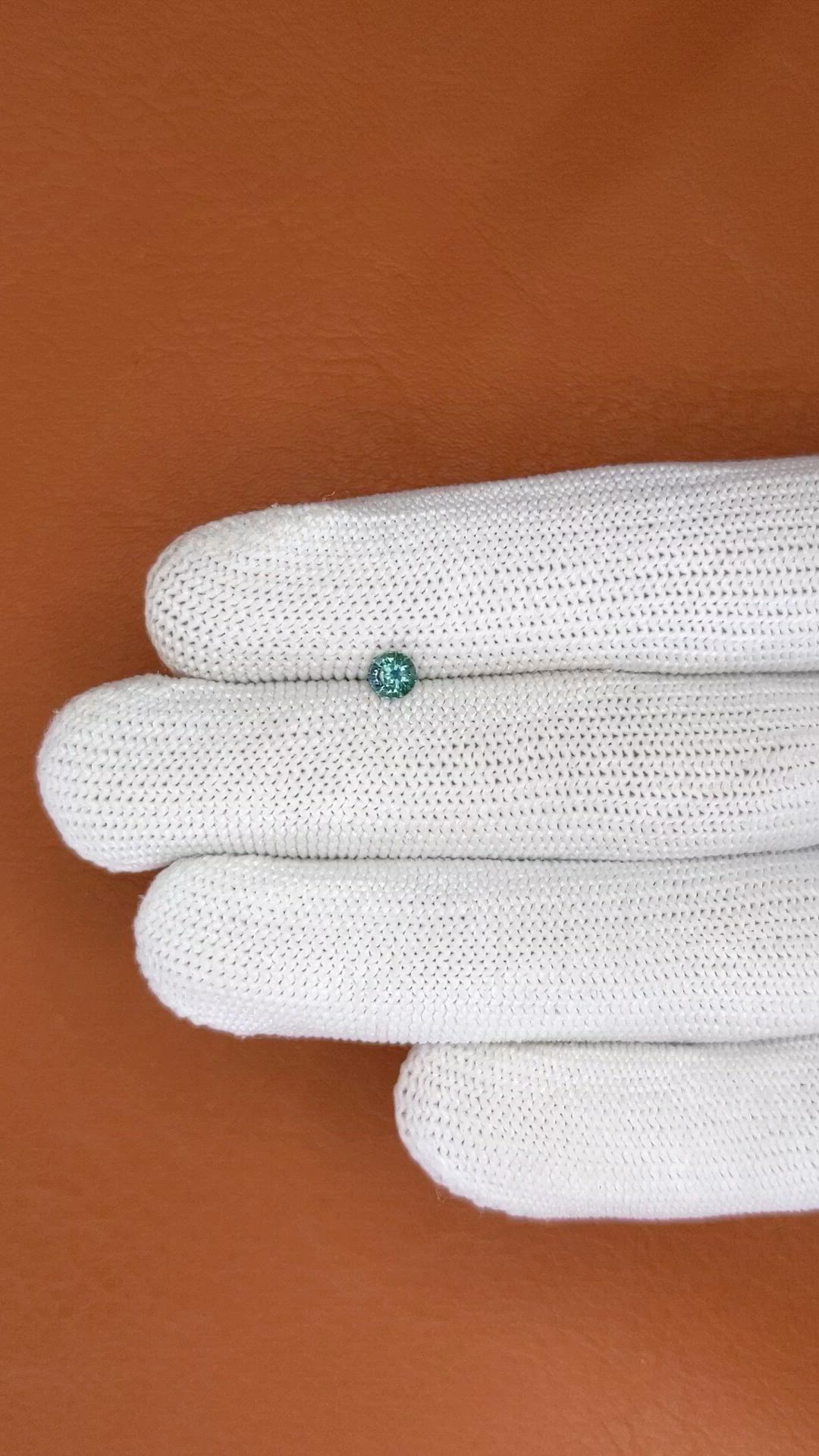 0.39 Ct. Bluish Green Sapphire from Ceylon (Sri Lanka) Size Video
