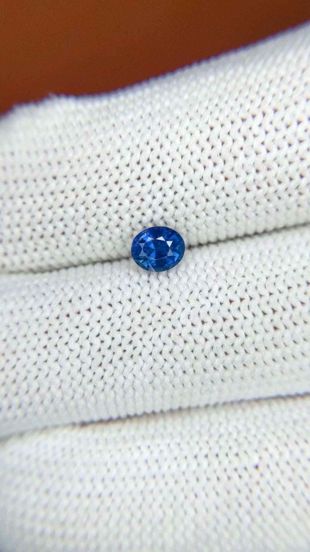 0.58 Ct. Blue Sapphire from Ceylon (Sri Lanka) Size Video