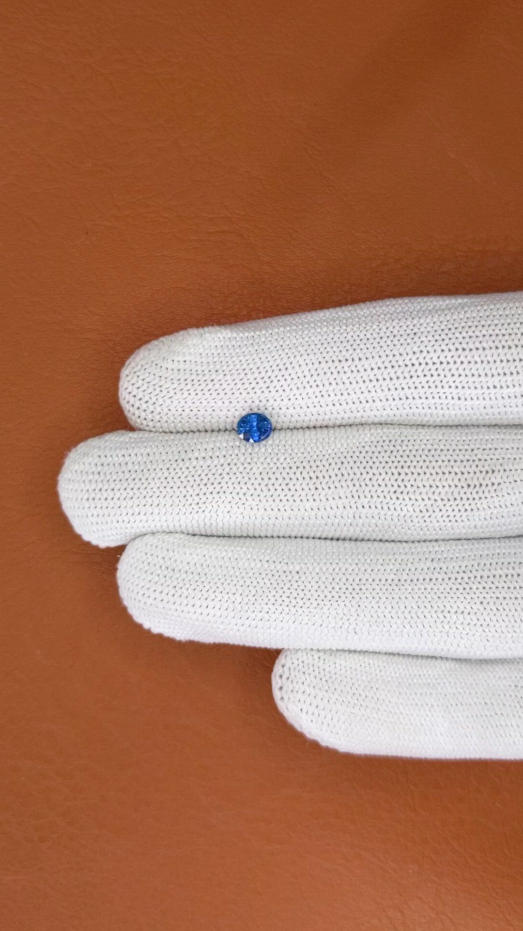 0.58 Ct. Blue Sapphire from Ceylon (Sri Lanka) Size Video