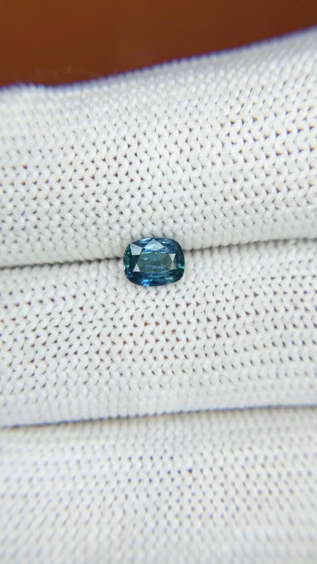 0.63 Ct. Greenish Blue Sapphire from Ceylon (Sri Lanka) Size Video