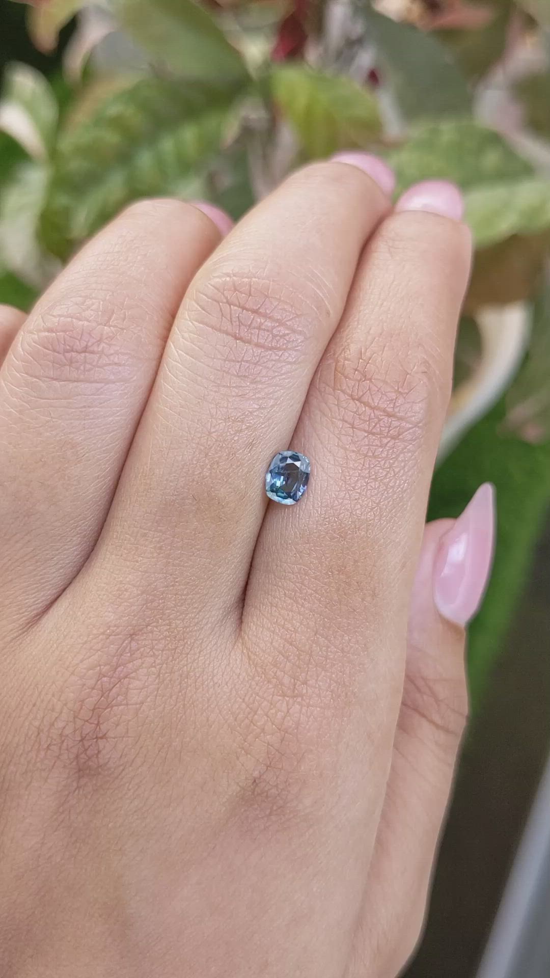 0.63 Ct. Greenish Blue Sapphire from Ceylon (Sri Lanka) Size Video