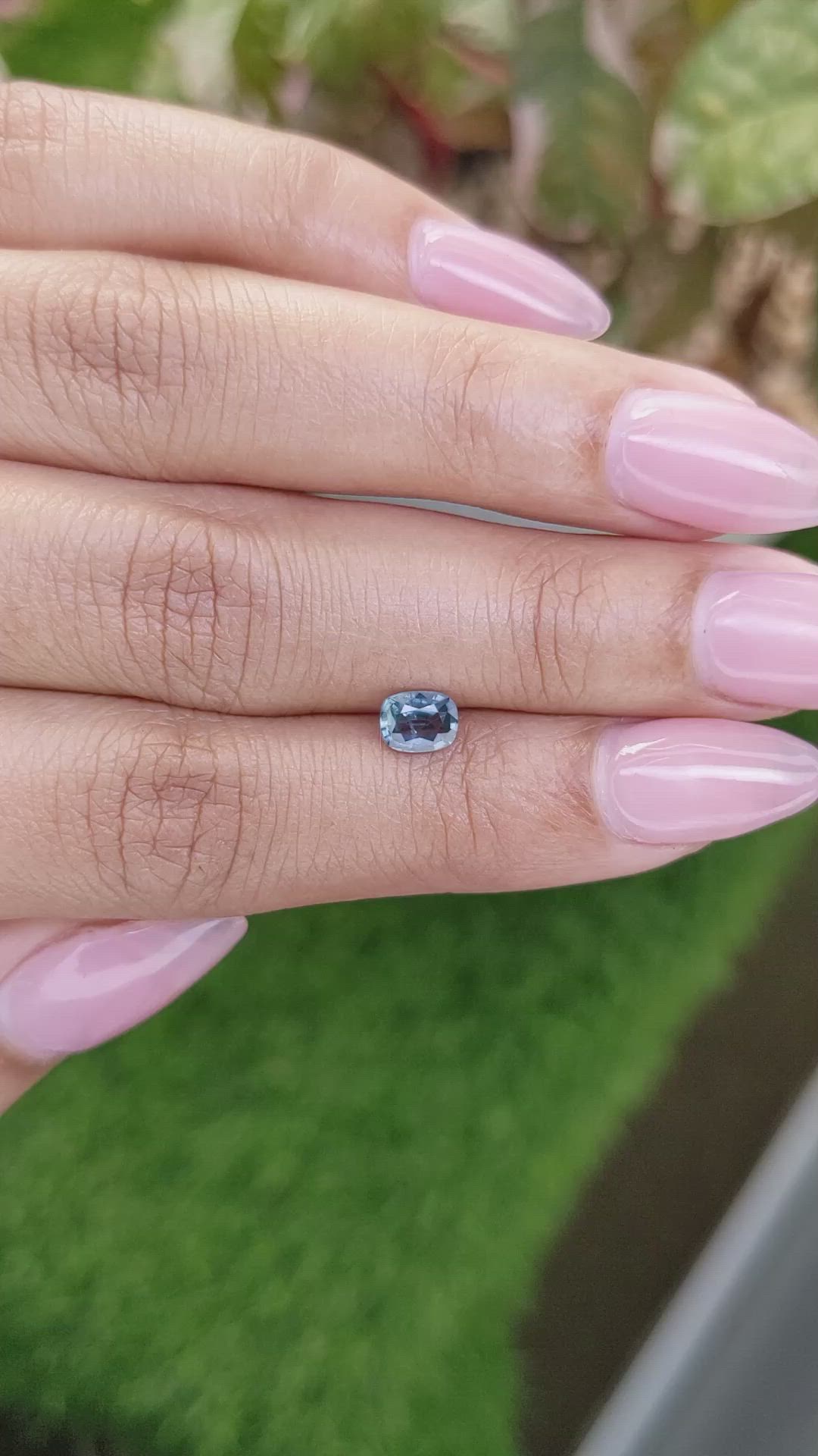 0.63 Ct. Greenish Blue Sapphire from Ceylon (Sri Lanka) Size Video