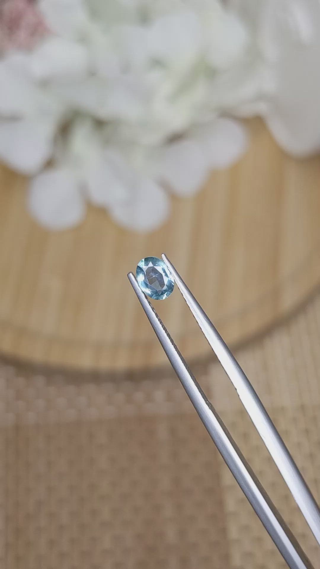 0.50 Ct. Greenish Blue Sapphire from Ceylon (Sri Lanka) Size Video