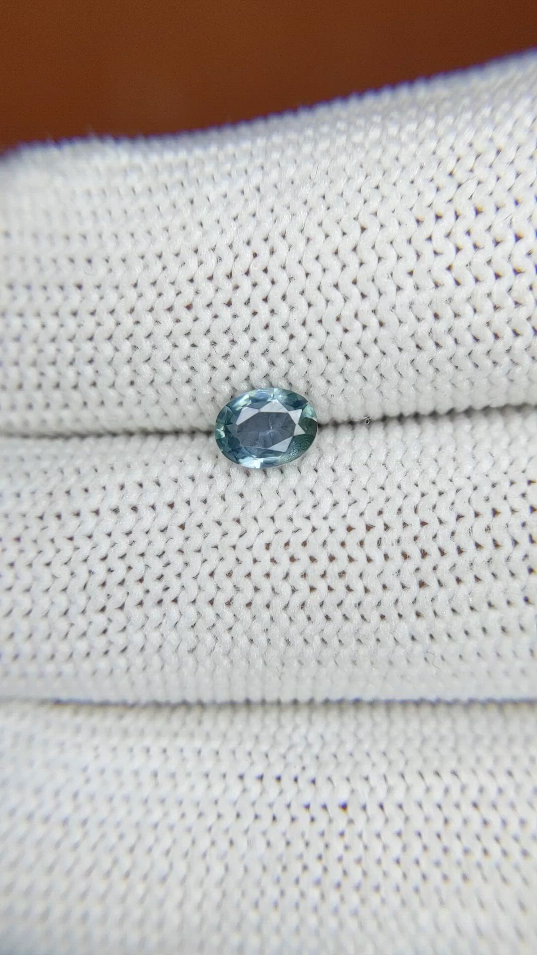 0.50 Ct. Greenish Blue Sapphire from Ceylon (Sri Lanka) Size Video