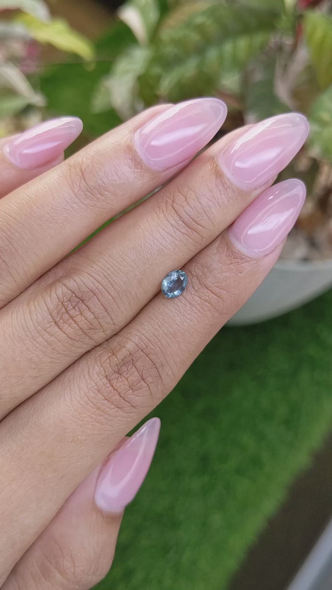 0.50 Ct. Greenish Blue Sapphire from Ceylon (Sri Lanka) Size Video