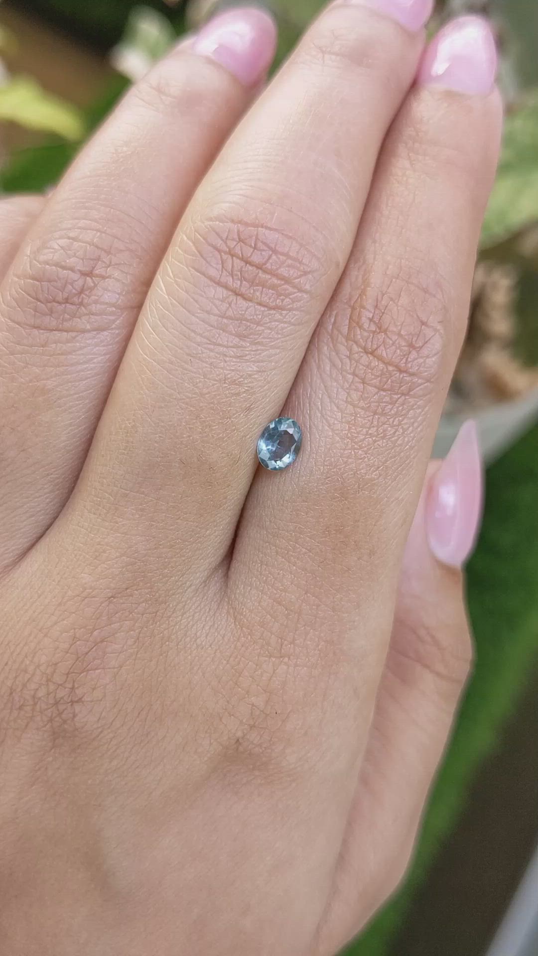 0.50 Ct. Greenish Blue Sapphire from Ceylon (Sri Lanka) Size Video