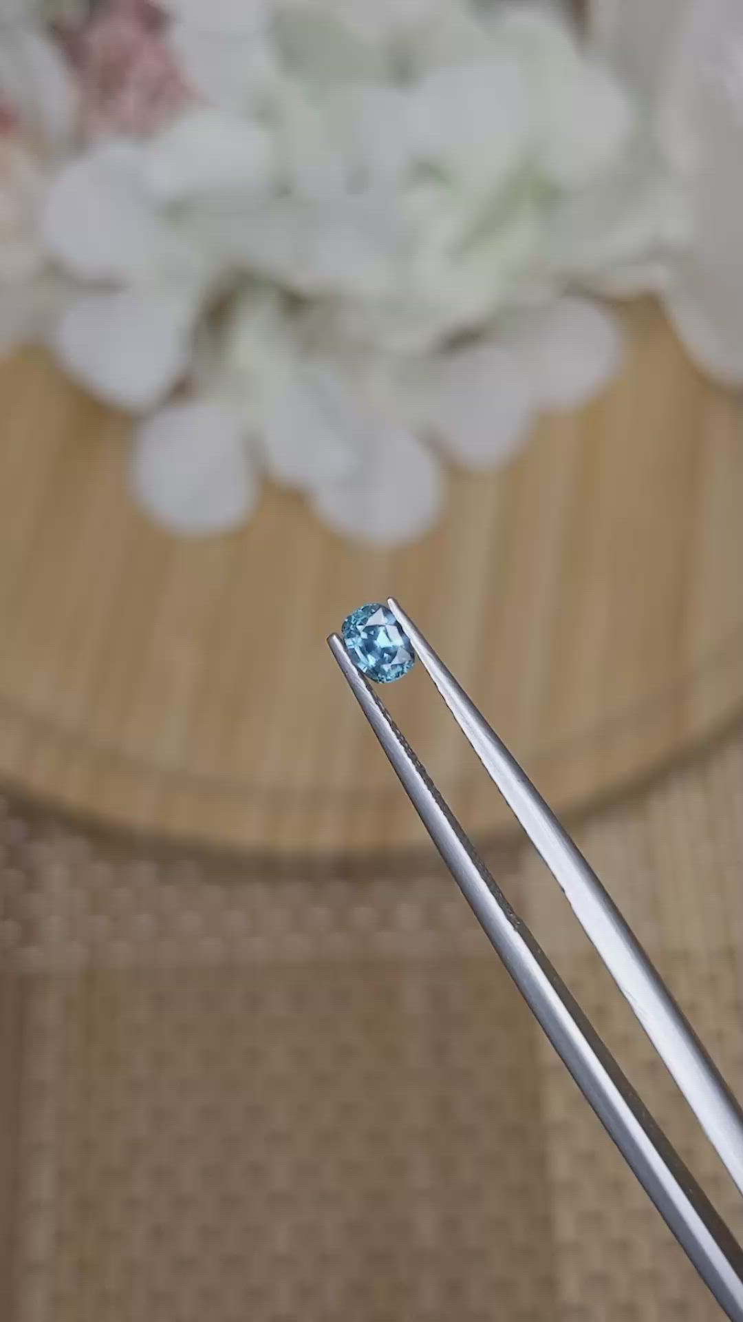 0.30 Ct. Greenish Blue Sapphire from Ceylon (Sri Lanka) Size Video