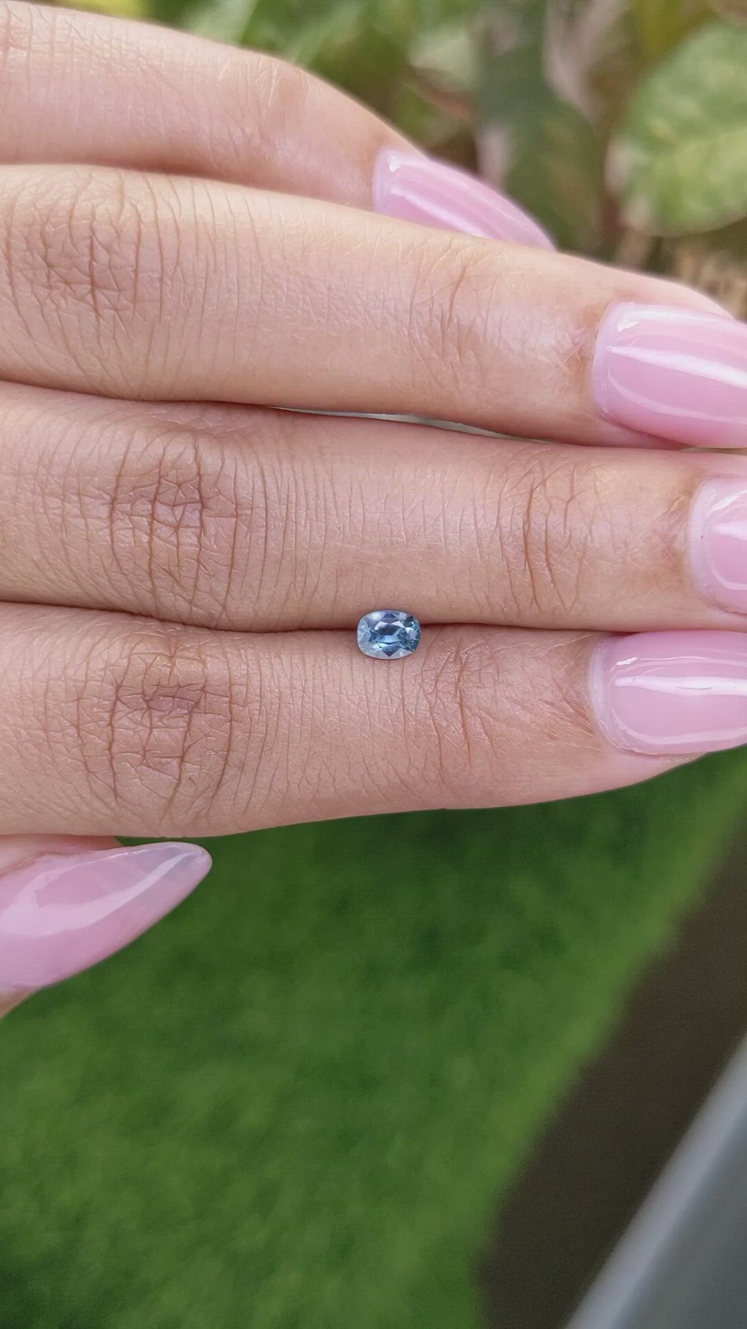 0.30 Ct. Greenish Blue Sapphire from Ceylon (Sri Lanka) Size Video