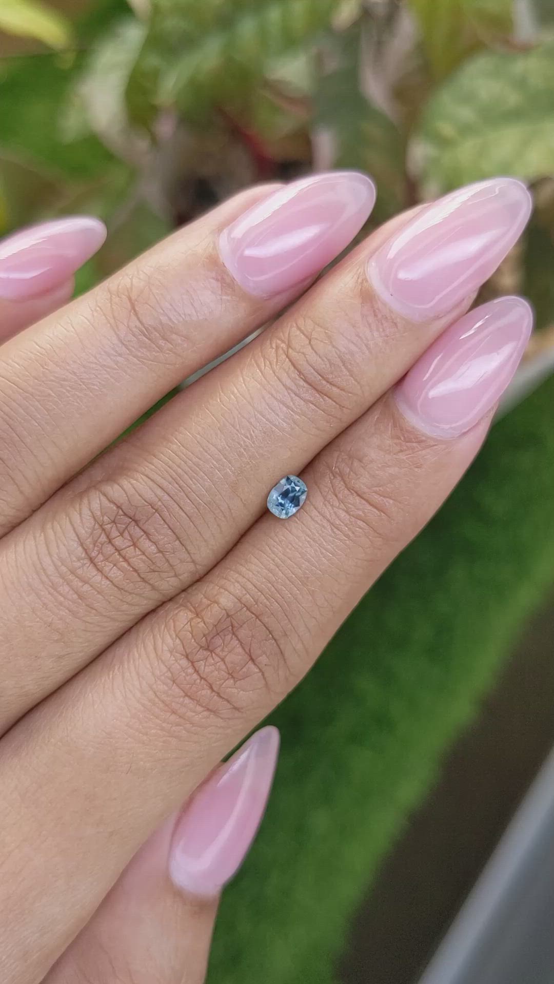 0.30 Ct. Greenish Blue Sapphire from Ceylon (Sri Lanka) Size Video