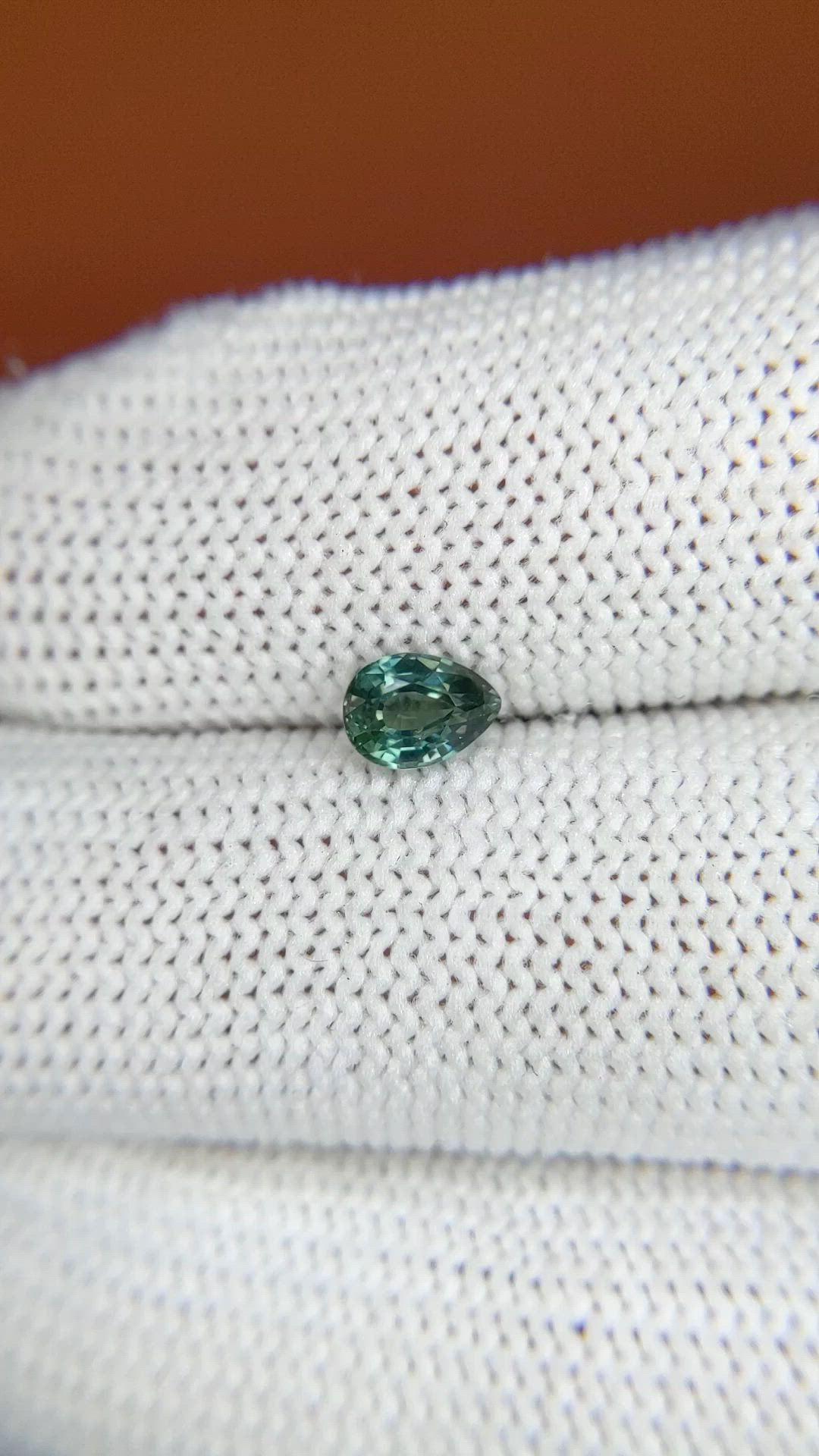 0.56 Ct. Bluish Green Sapphire from Ceylon (Sri Lanka) Size Video