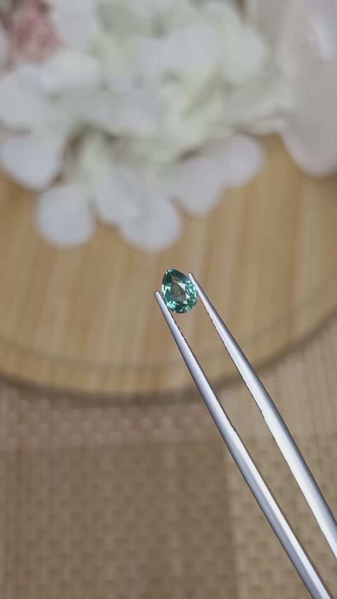 0.56 Ct. Bluish Green Sapphire from Ceylon (Sri Lanka) Size Video