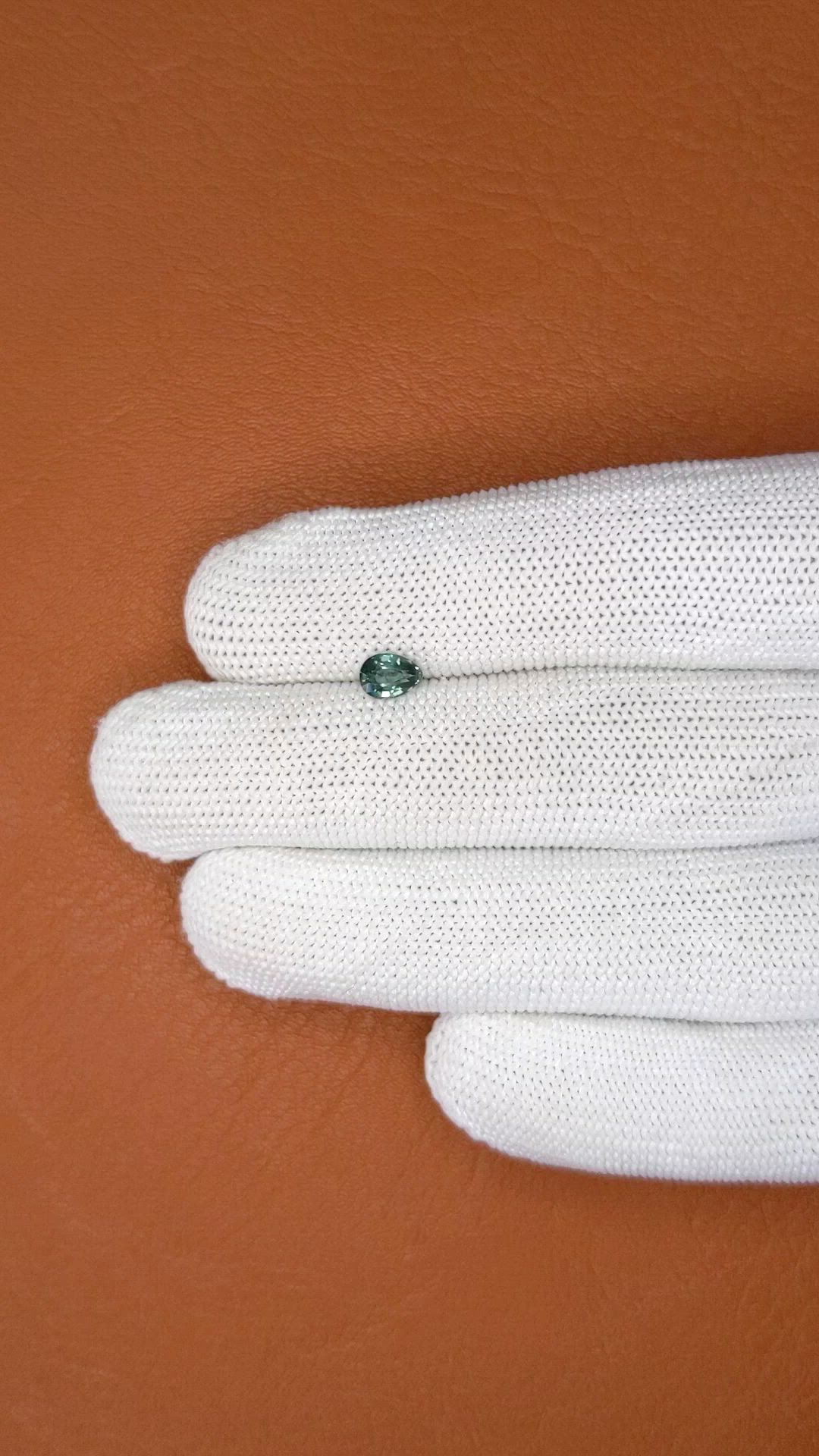 0.56 Ct. Bluish Green Sapphire from Ceylon (Sri Lanka) Size Video