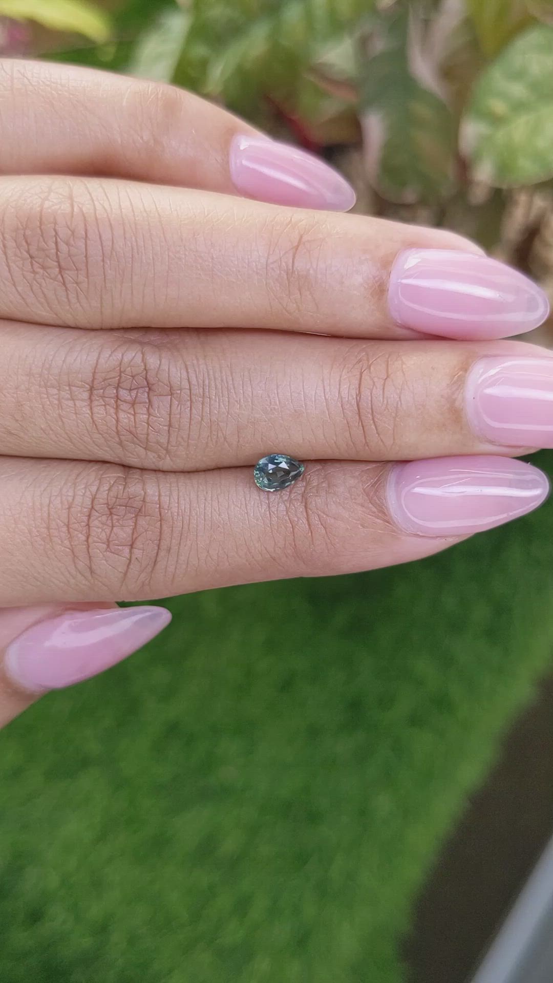 0.56 Ct. Bluish Green Sapphire from Ceylon (Sri Lanka) Size Video
