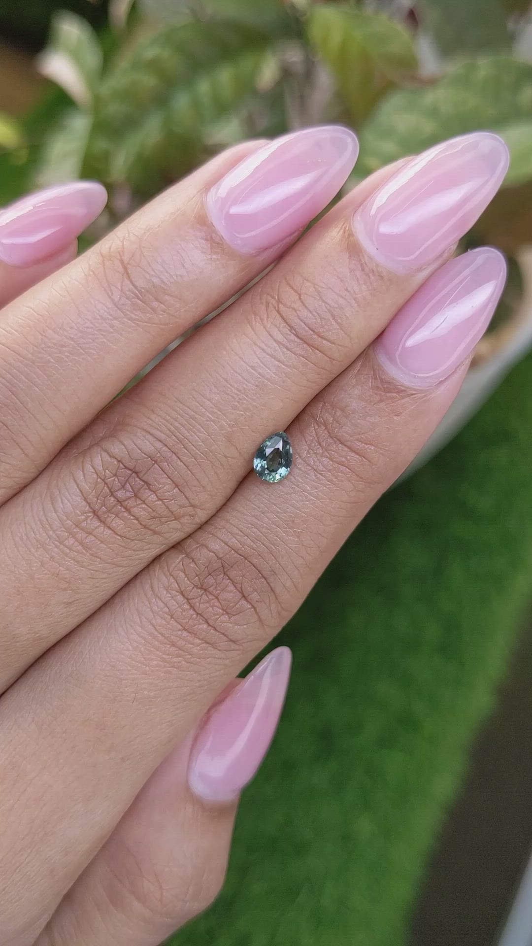 0.56 Ct. Bluish Green Sapphire from Ceylon (Sri Lanka) Size Video