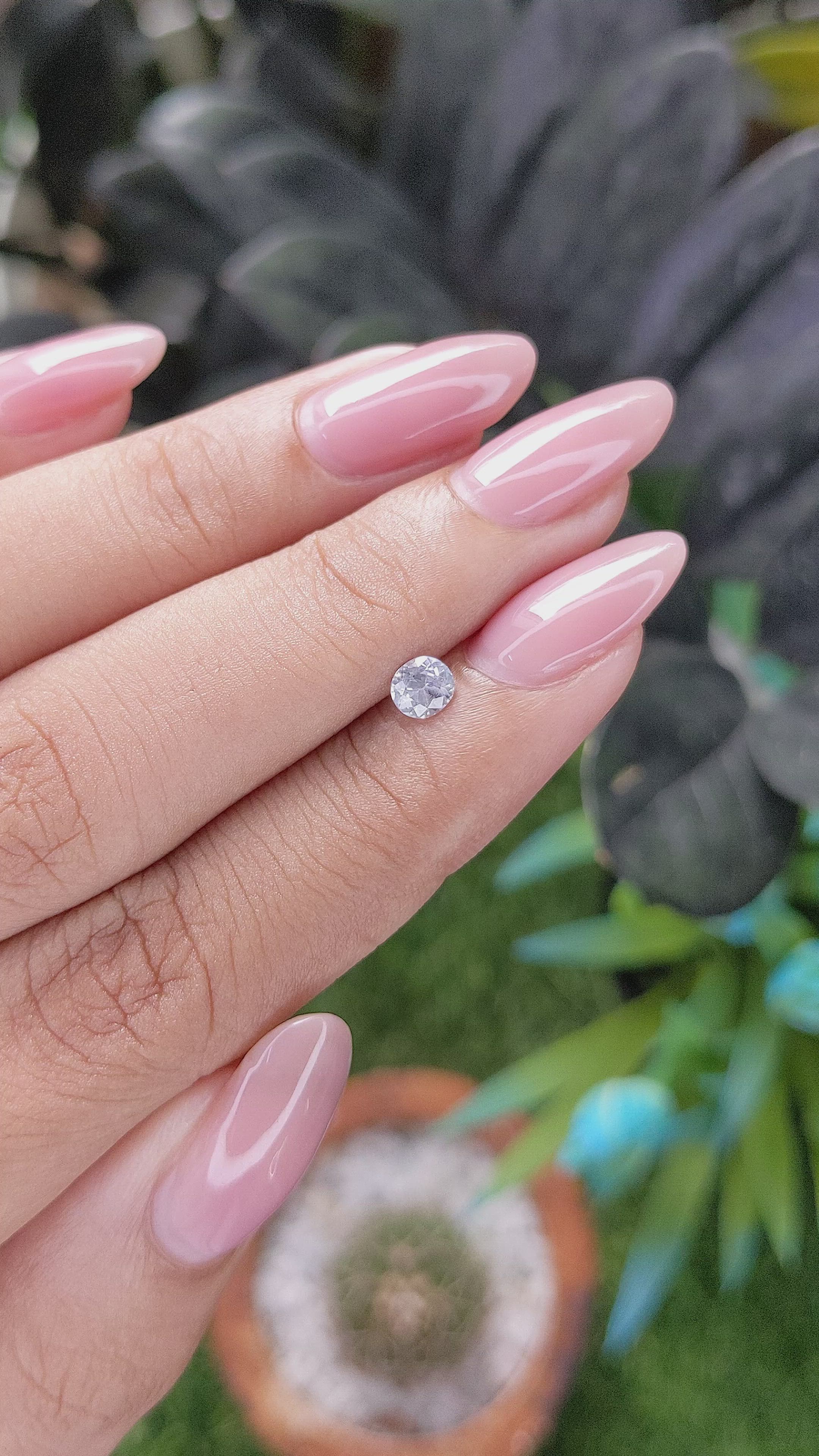 0.37 Ct. White Sapphire from Ceylon (Sri Lanka) Size Video