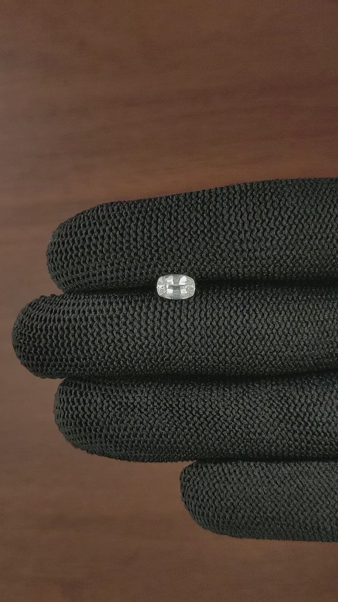 1.07 Ct. White Sapphire from Ceylon (Sri Lanka) Size Video