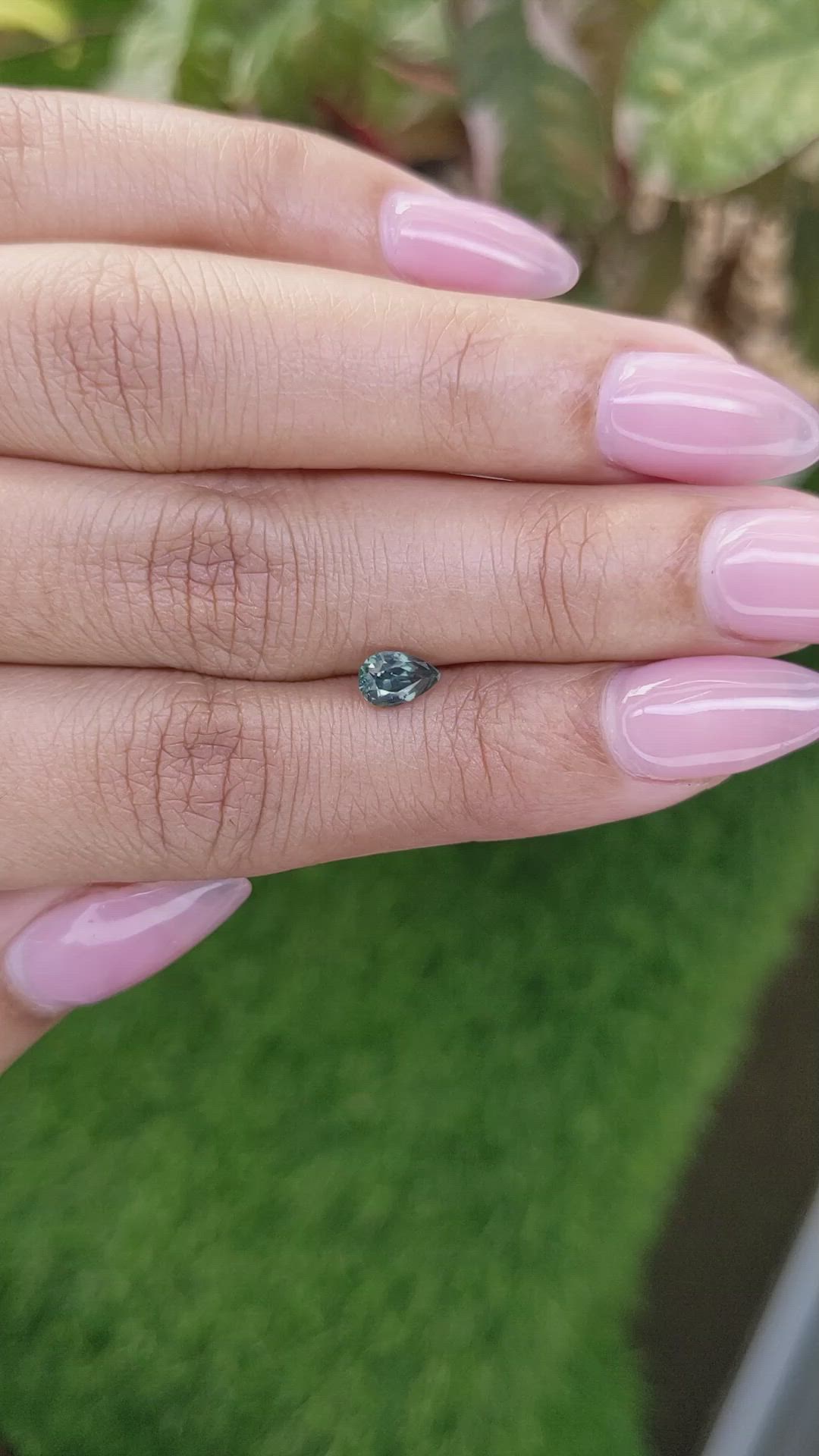 0.65 Ct. Greenish Blue Sapphire from Ceylon (Sri Lanka) Size Video