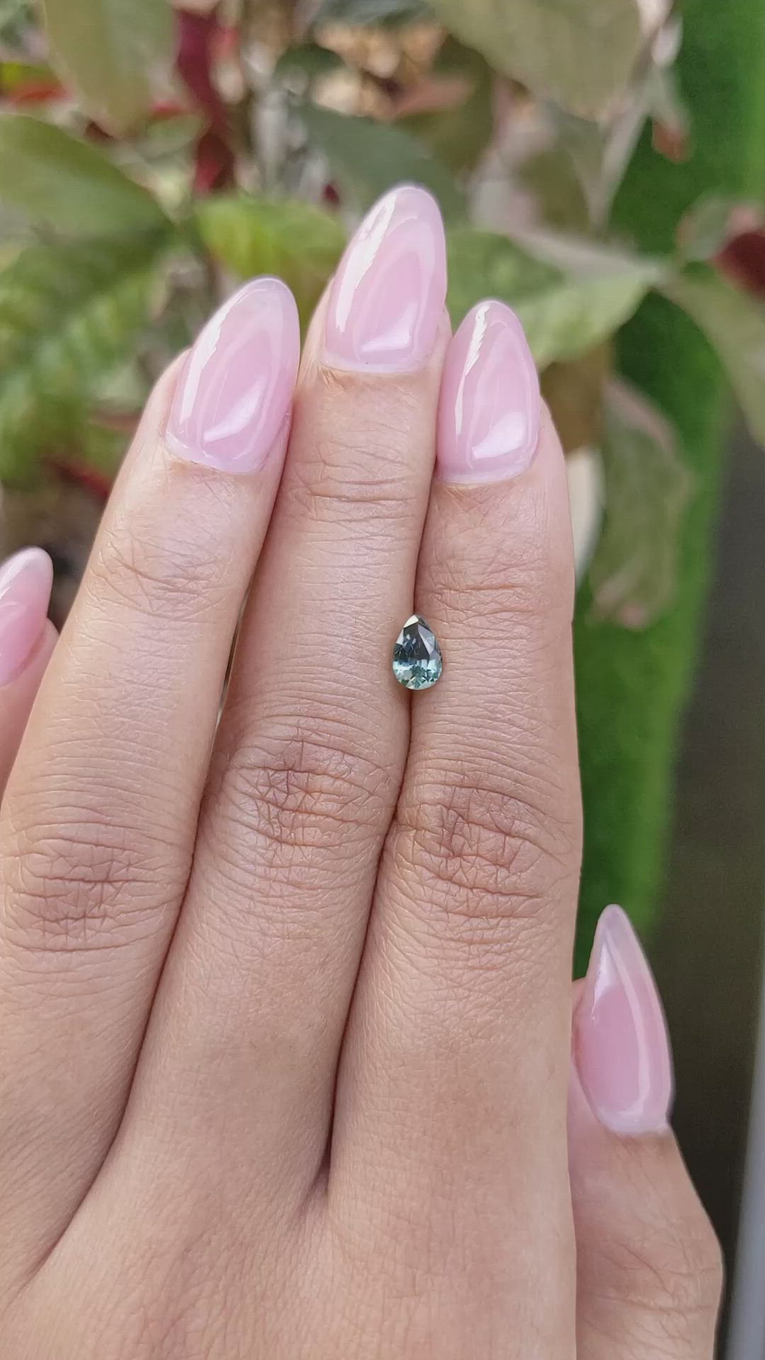 0.65 Ct. Greenish Blue Sapphire from Ceylon (Sri Lanka) Size Video