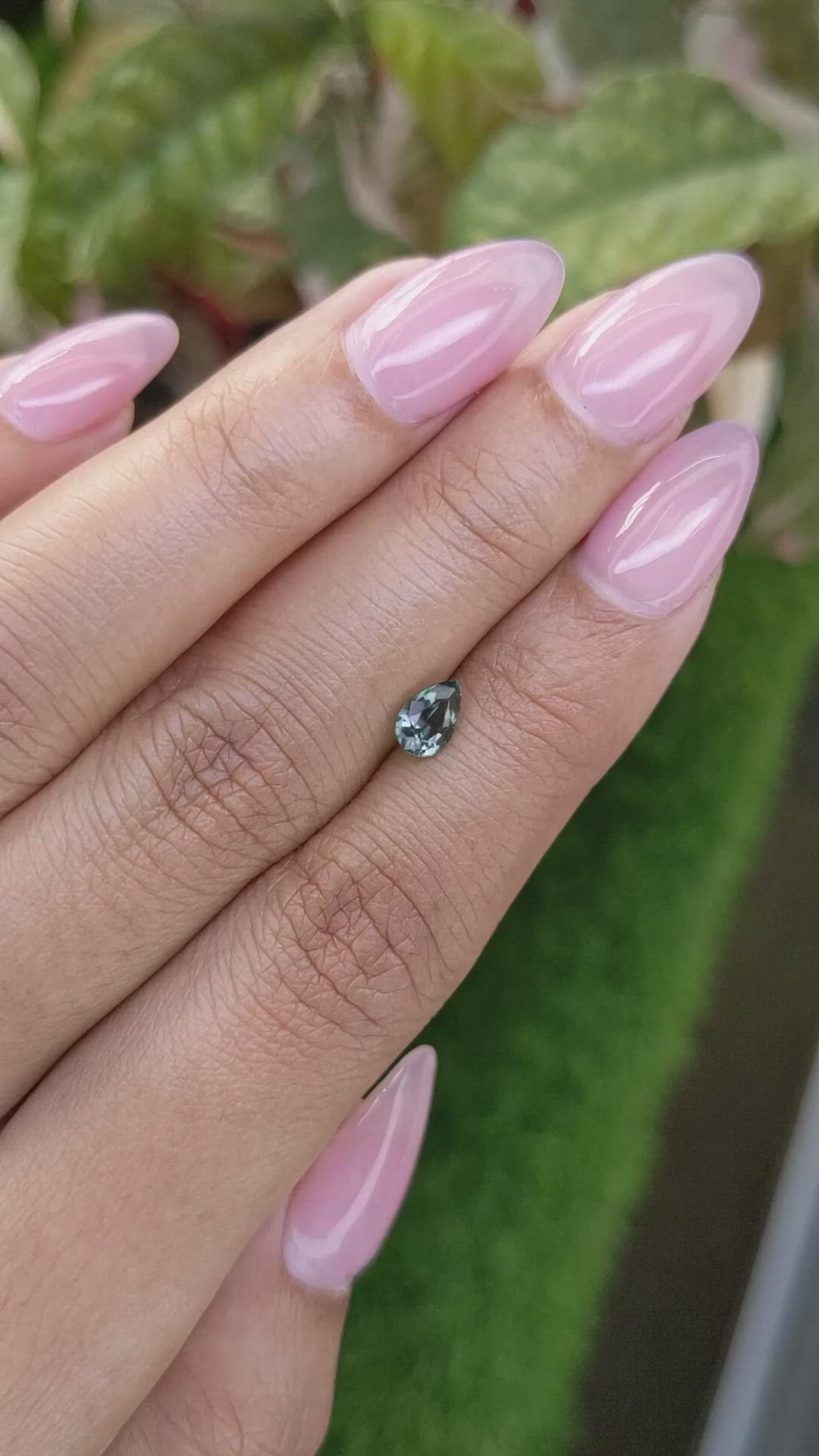 0.65 Ct. Greenish Blue Sapphire from Ceylon (Sri Lanka) Size Video