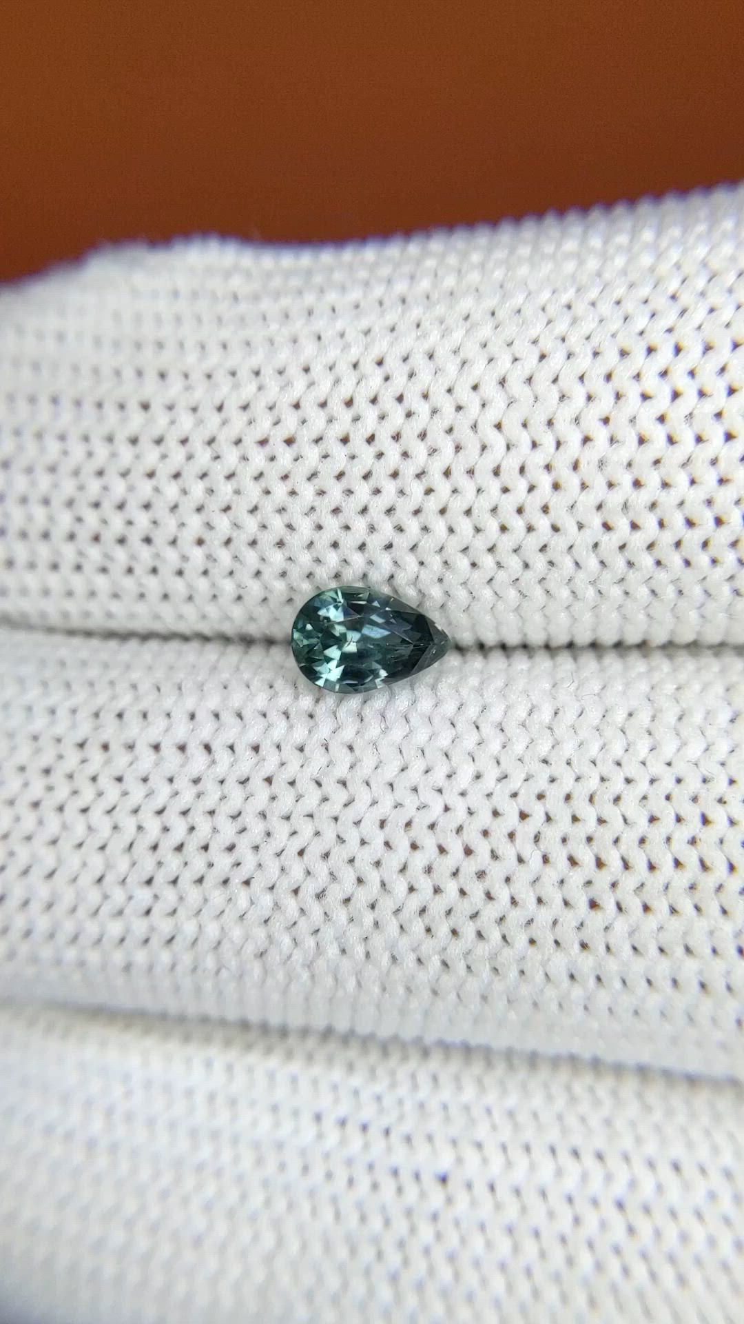 0.65 Ct. Greenish Blue Sapphire from Ceylon (Sri Lanka) Size Video