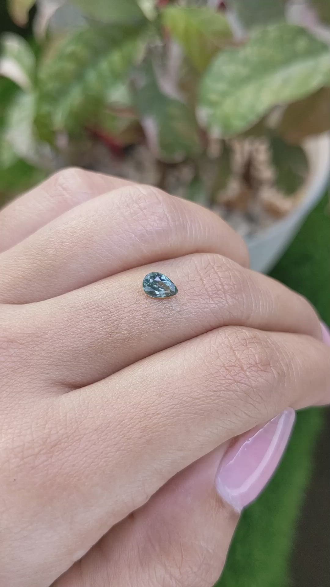 0.65 Ct. Greenish Blue Sapphire from Ceylon (Sri Lanka) Size Video