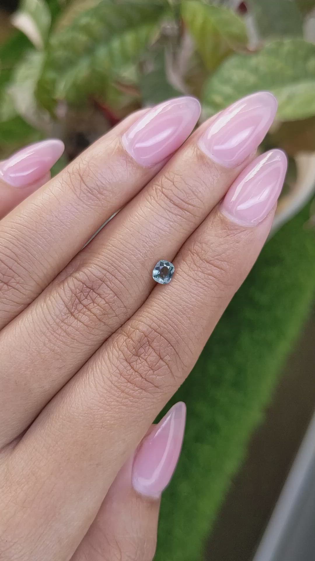 0.38 Ct. Greenish Blue Sapphire from Ceylon (Sri Lanka) Size Video