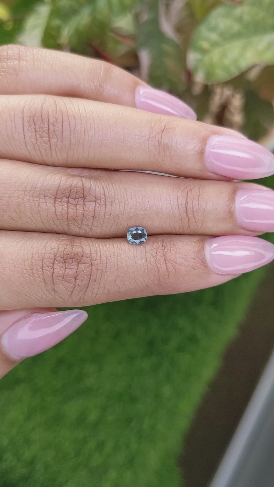 0.38 Ct. Greenish Blue Sapphire from Ceylon (Sri Lanka) Size Video