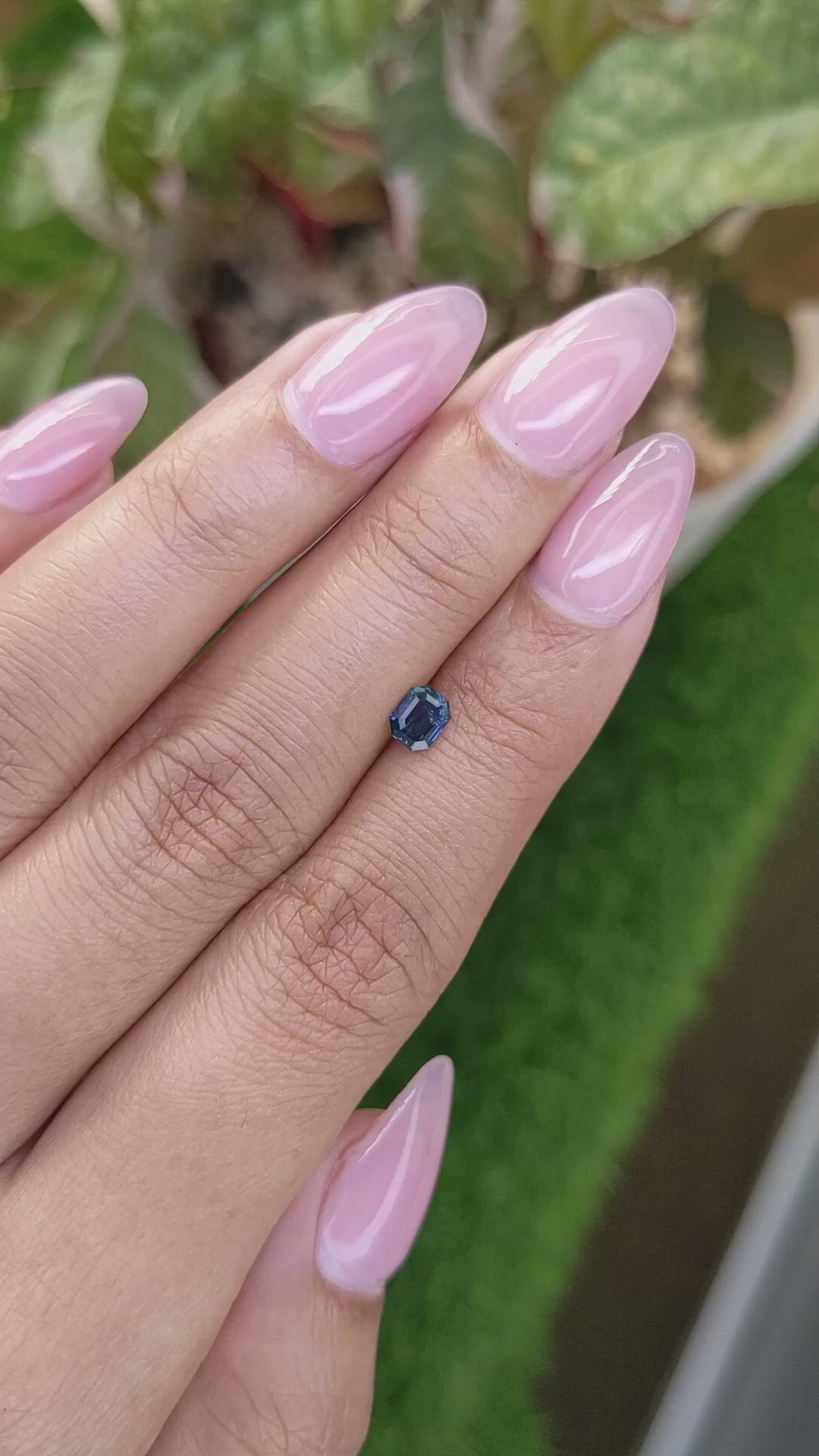 0.46 Ct. Greenish Blue Sapphire from Ceylon (Sri Lanka) Size Video