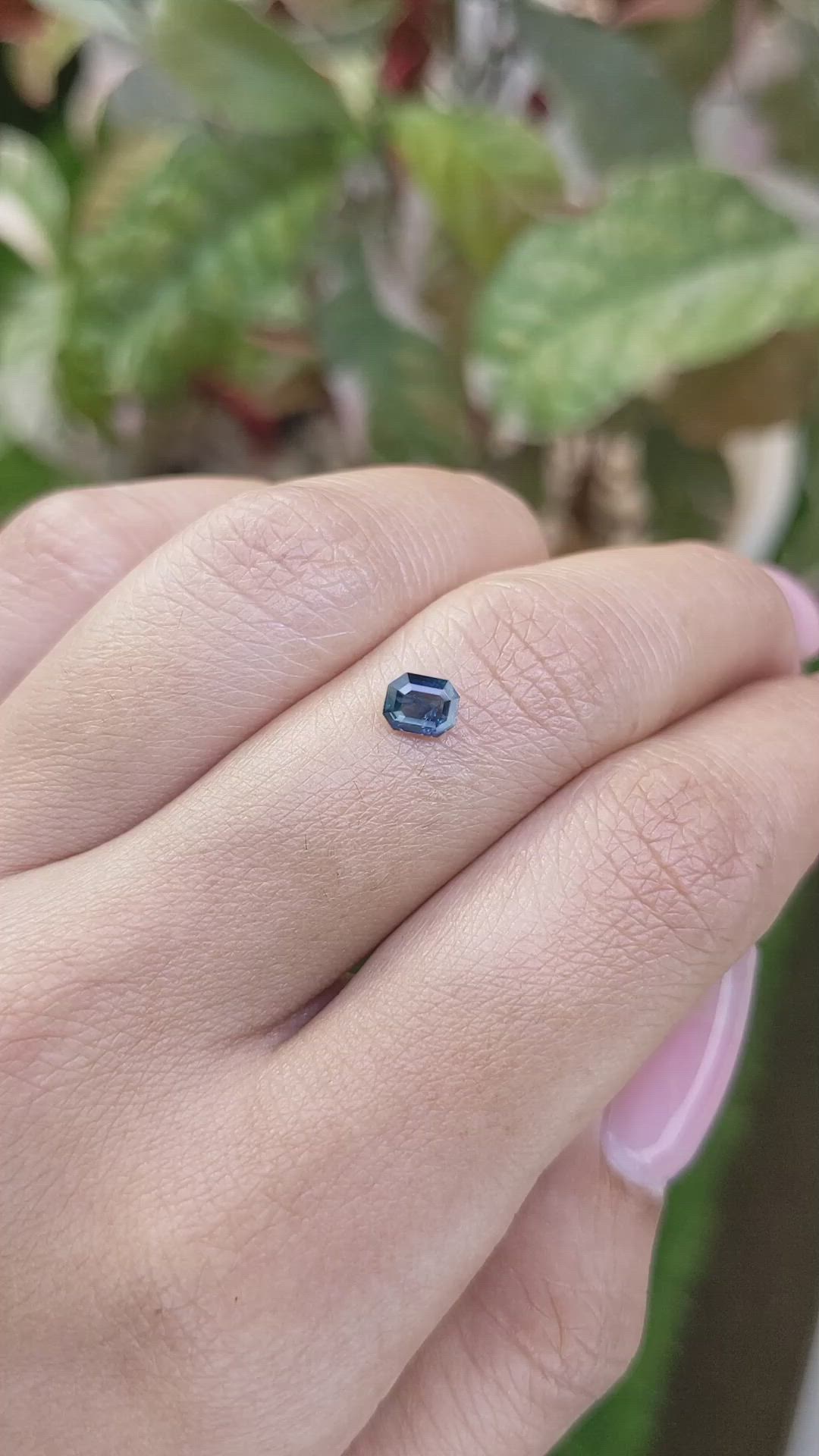 0.46 Ct. Greenish Blue Sapphire from Ceylon (Sri Lanka) Size Video