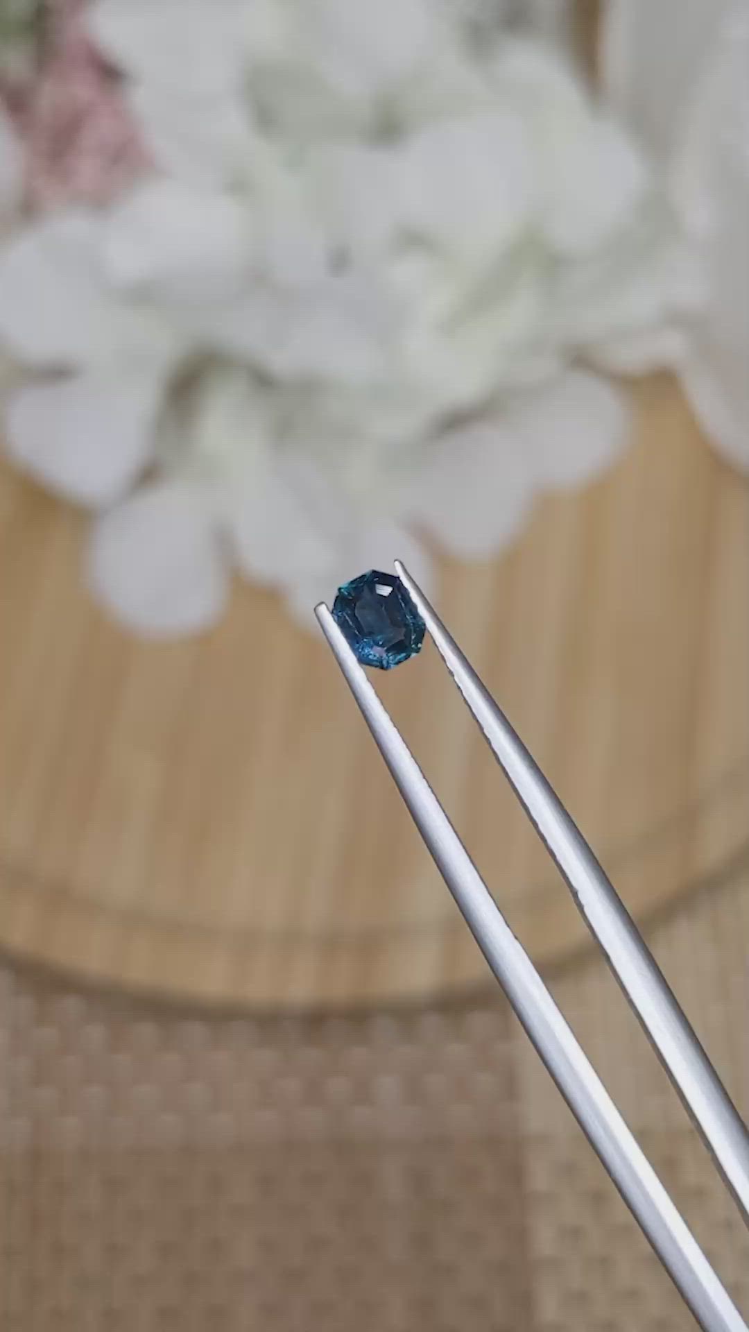 0.46 Ct. Greenish Blue Sapphire from Ceylon (Sri Lanka) Size Video